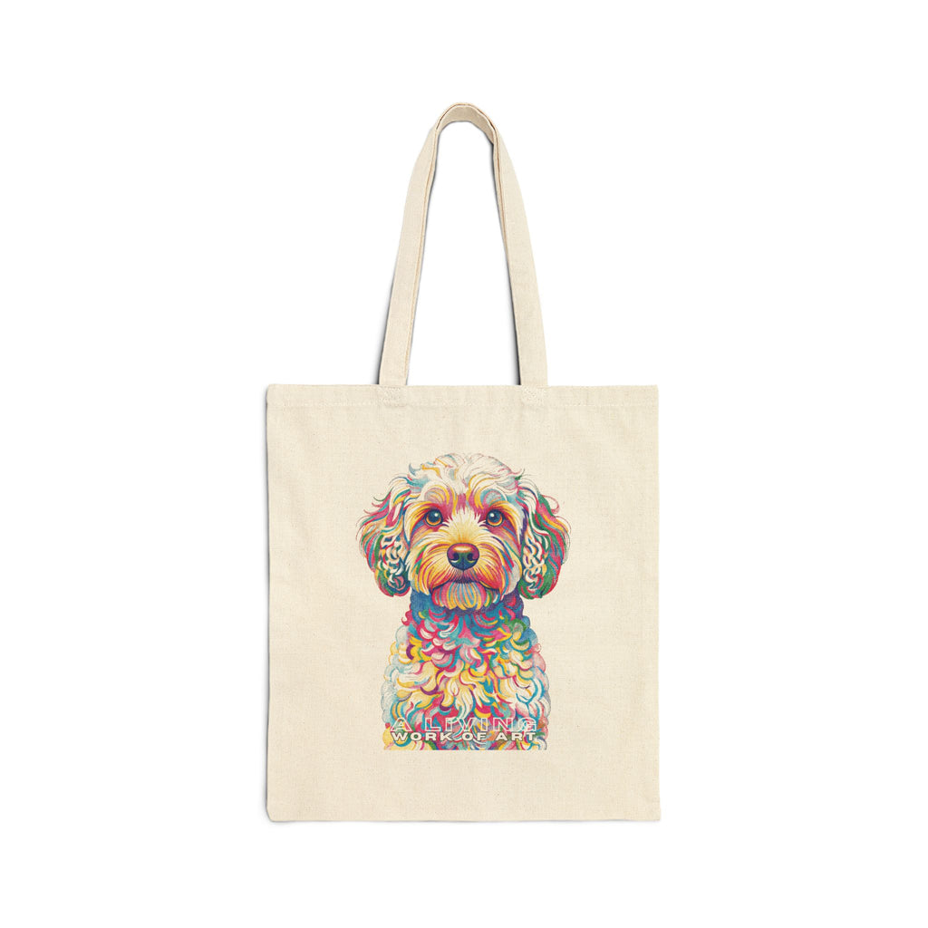 Cavapoo Tote Bag | Living Work of Art Collection | Pointillism Style