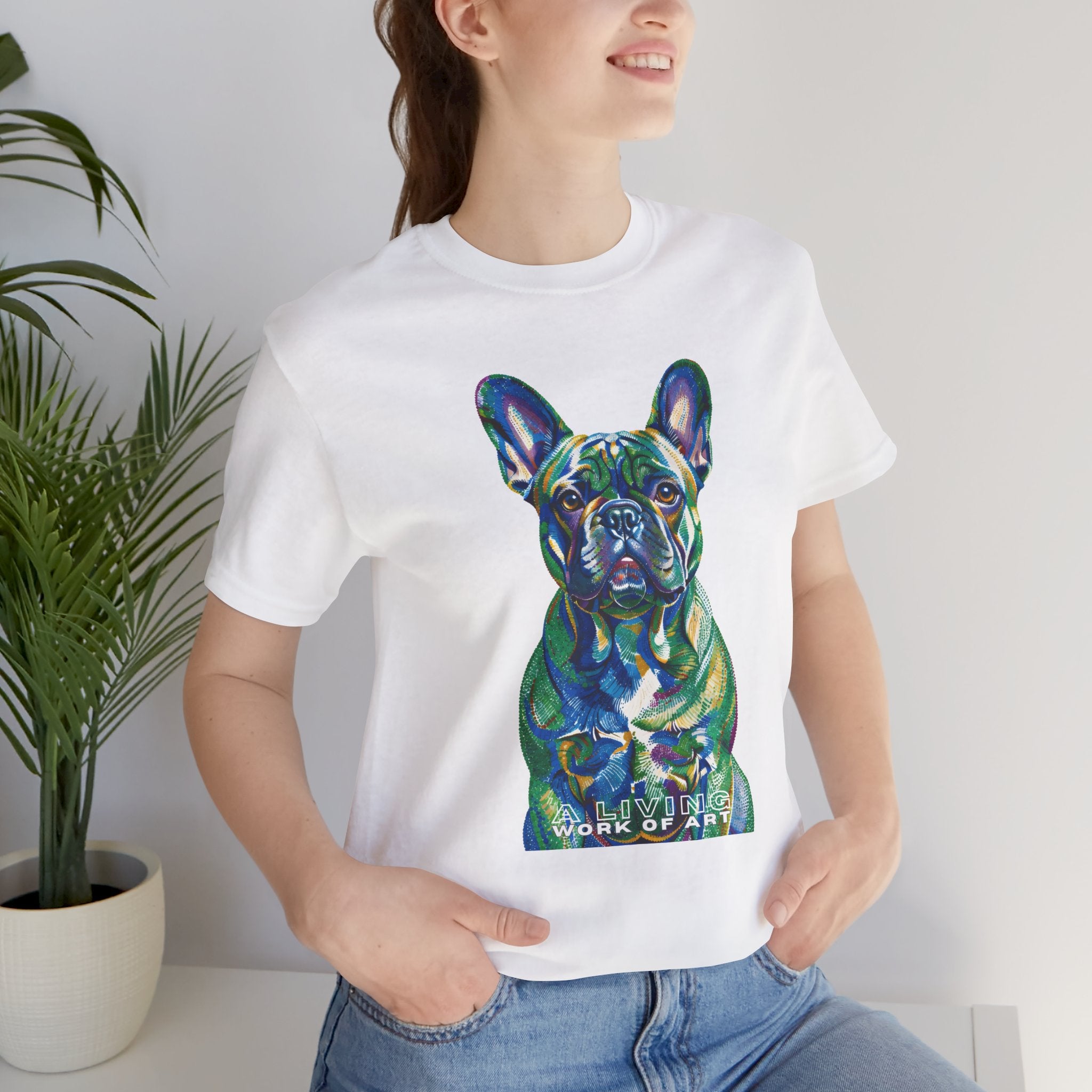 French Bulldog T Shirt | Living Work of Art Collection | Pointillism Style