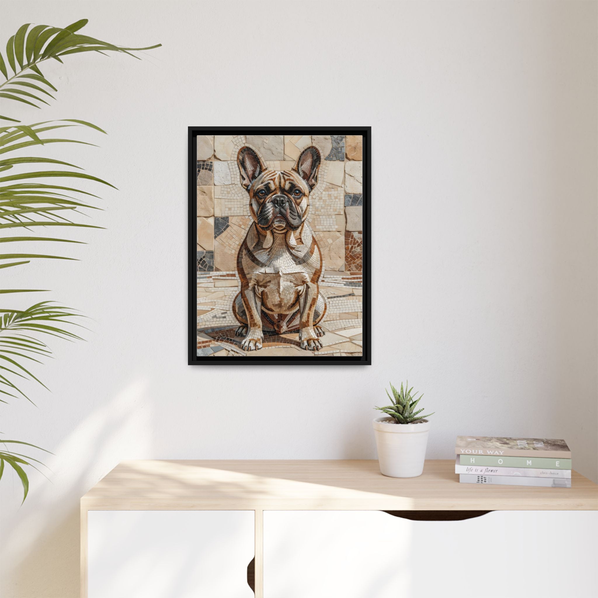 French Bulldog Canvas Wall Art | Living Work of Art Collection | Mosaic Style Print