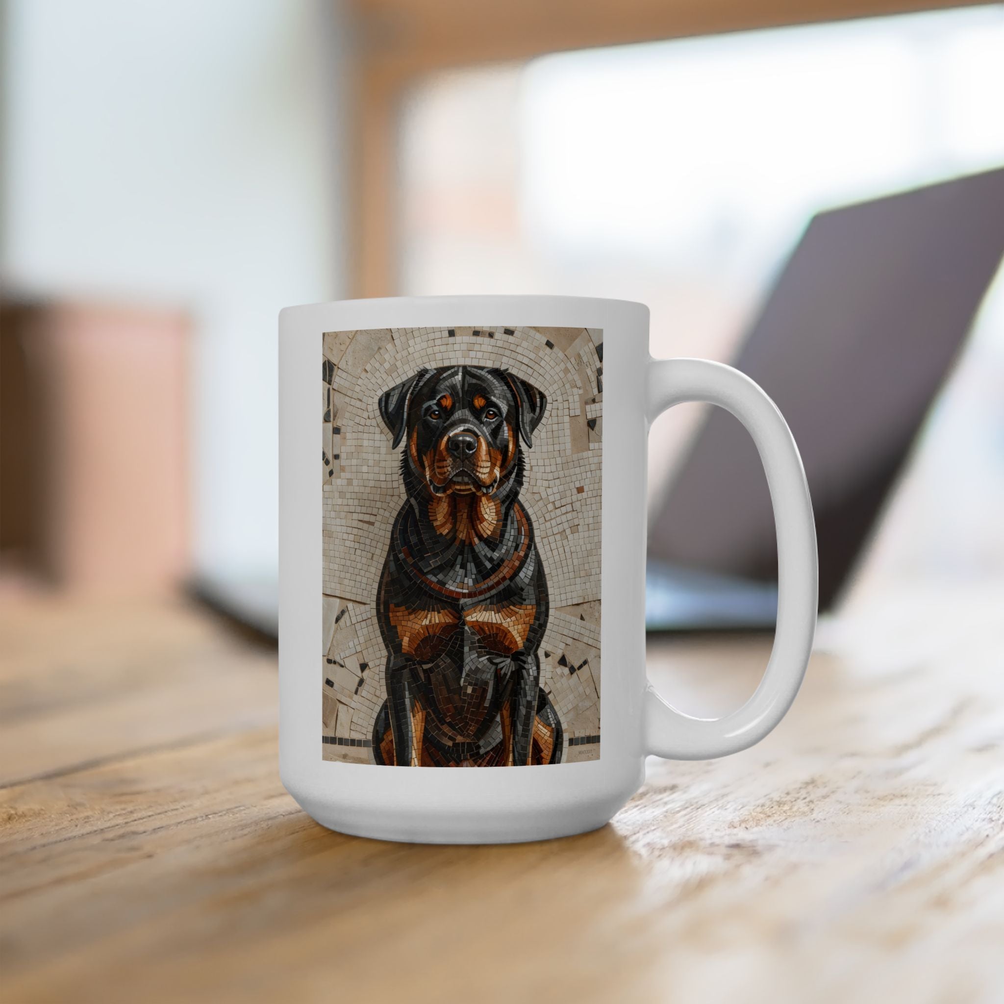 Rottweiler Coffee Mug | Living Work of Art Collection | Mosaic Style