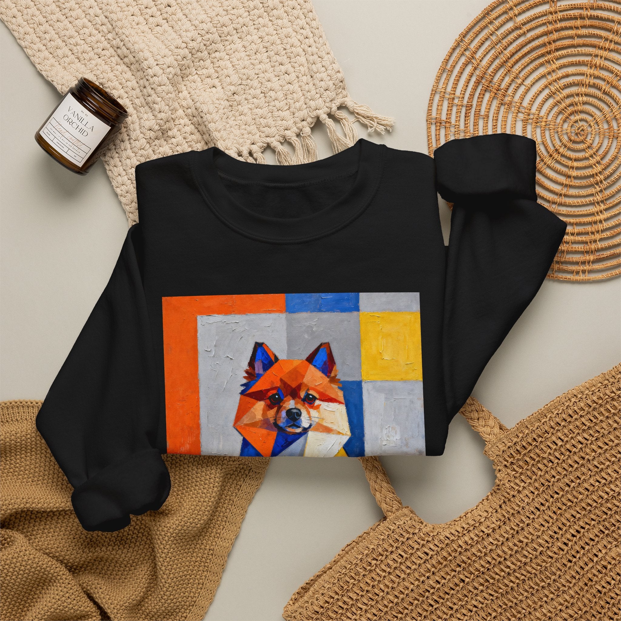 Pomeranian Sweatshirt | Living Work of Art Collection | Cubist Style