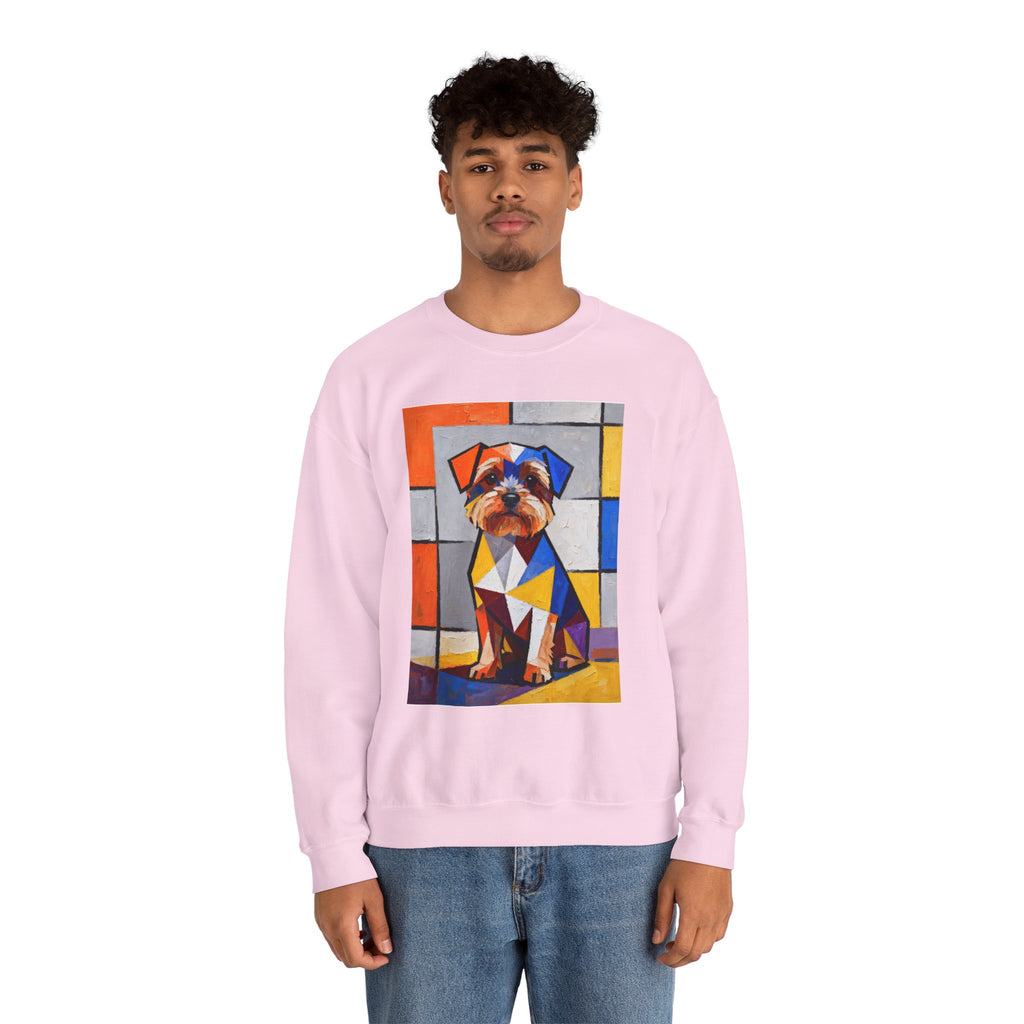 Yorkipoo Sweatshirt | Living Work of Art Collection | Cubist Style