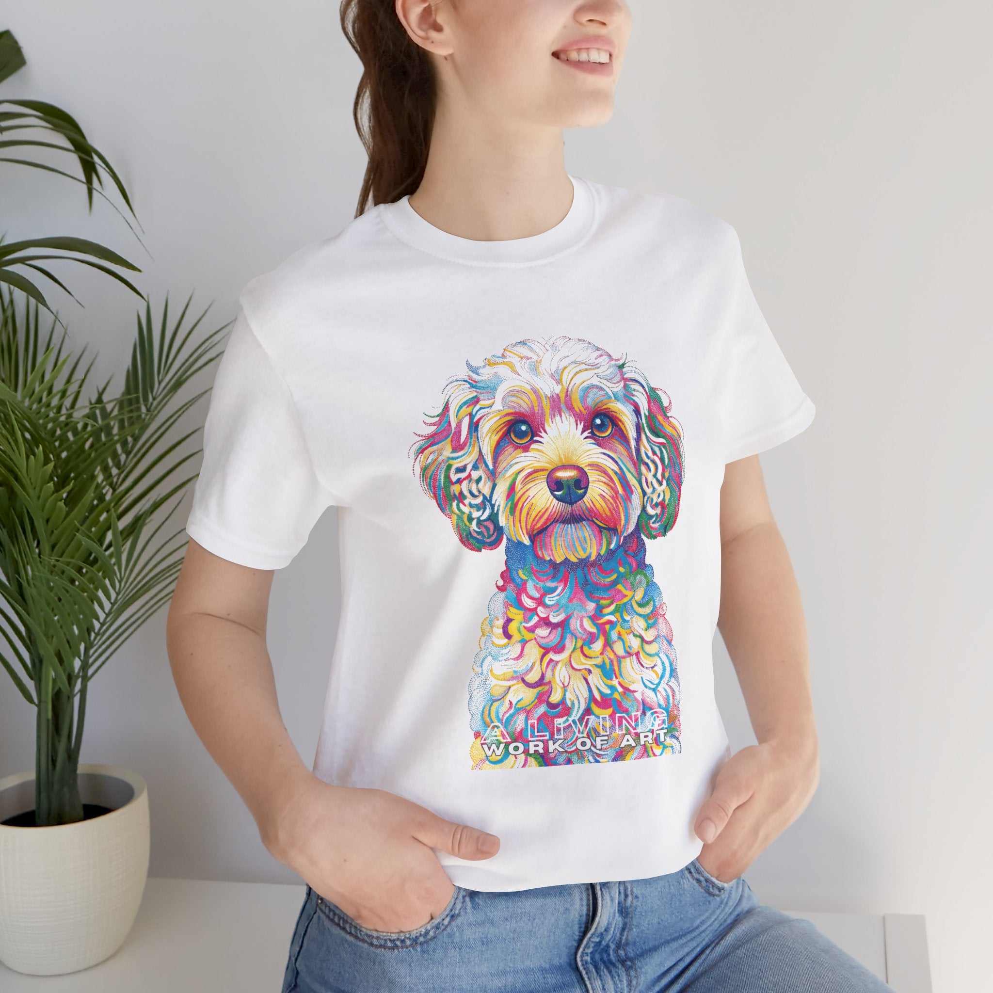 Cavapoo T Shirt | Living Work of Art Collection | Pointillism Style