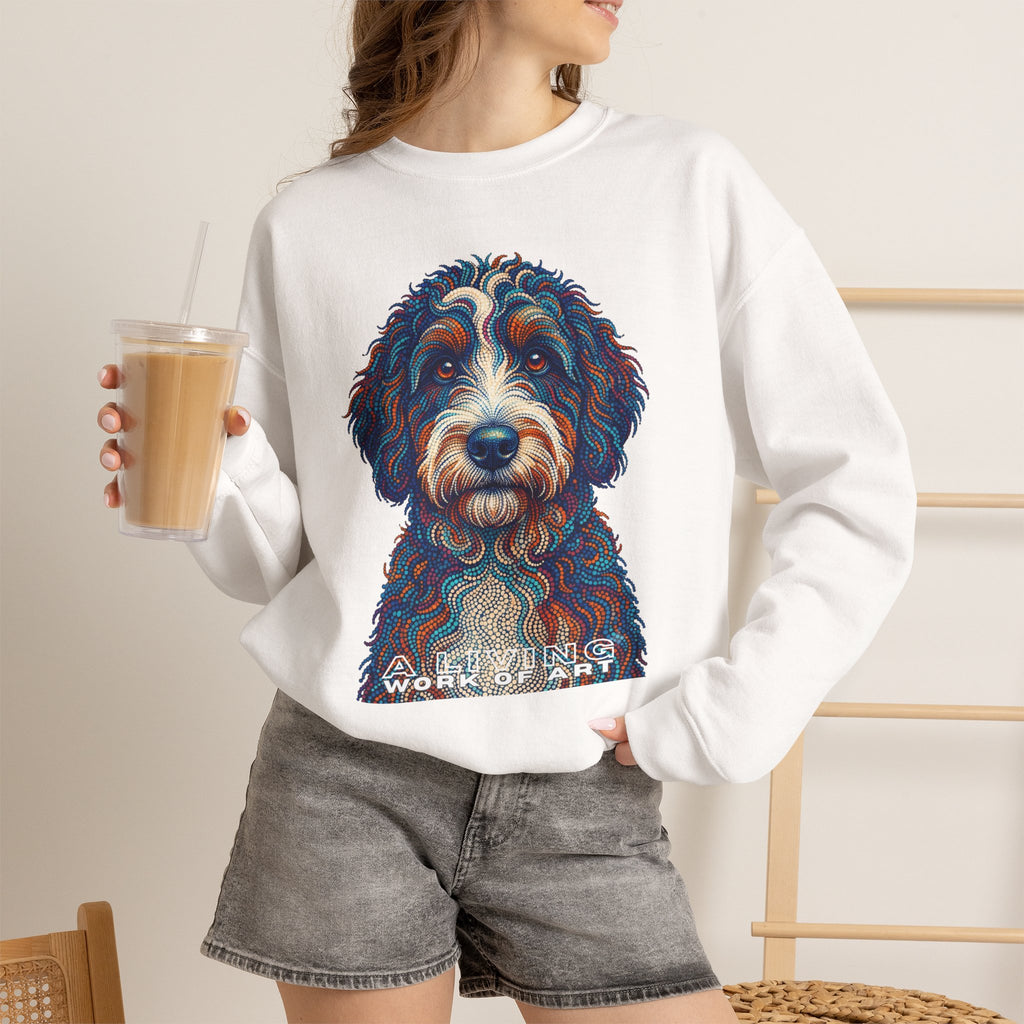 Bernedoodle Sweatshirt | Living Work of Art Collection | Pointillism Style