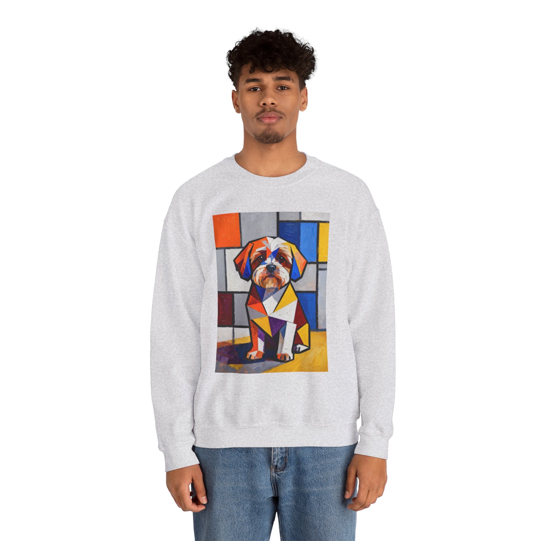 Shih-Poo Sweatshirt | Living Work of Art Collection | Cubist Style