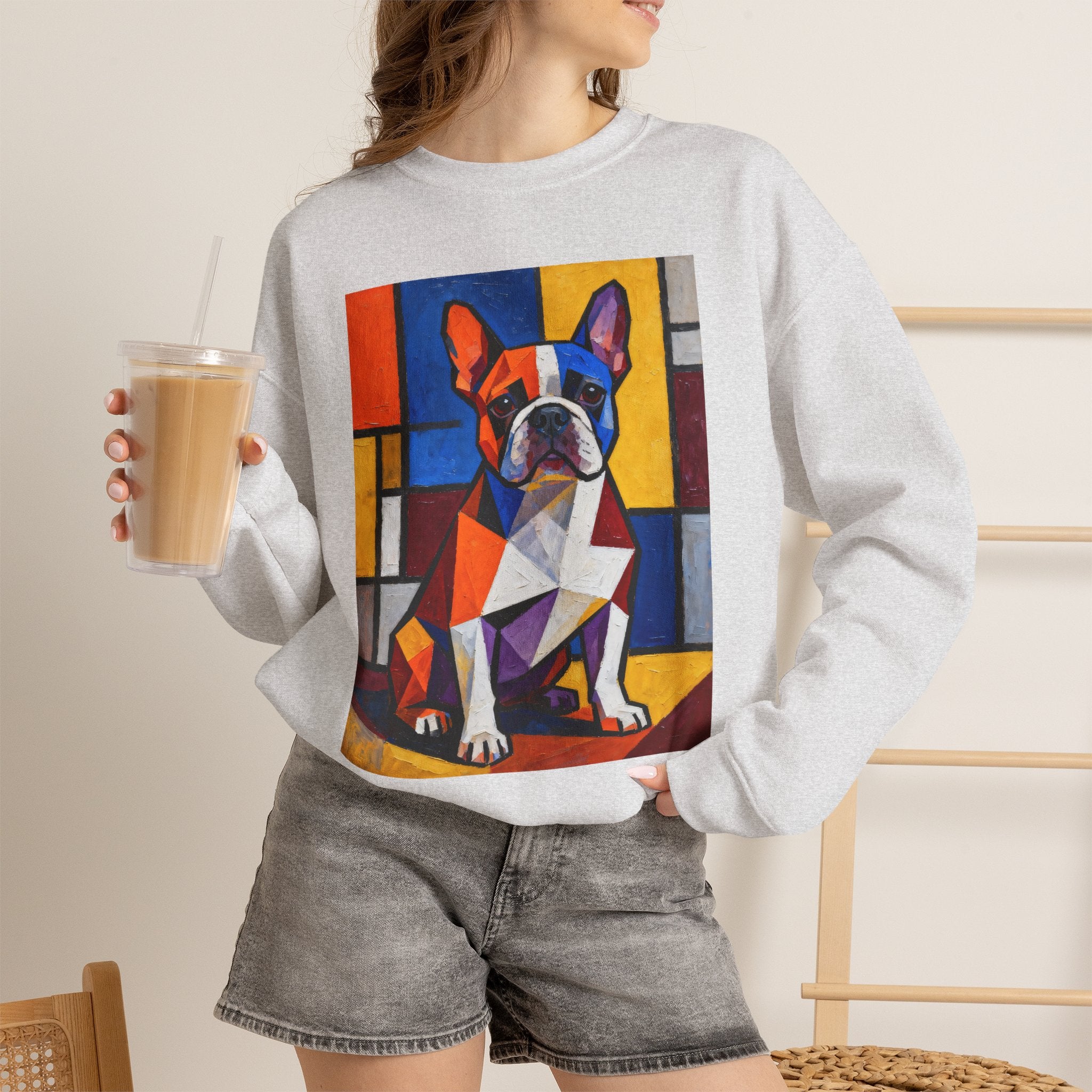 French Bulldog Sweatshirt | Living Work of Art Collection | Cubist Style