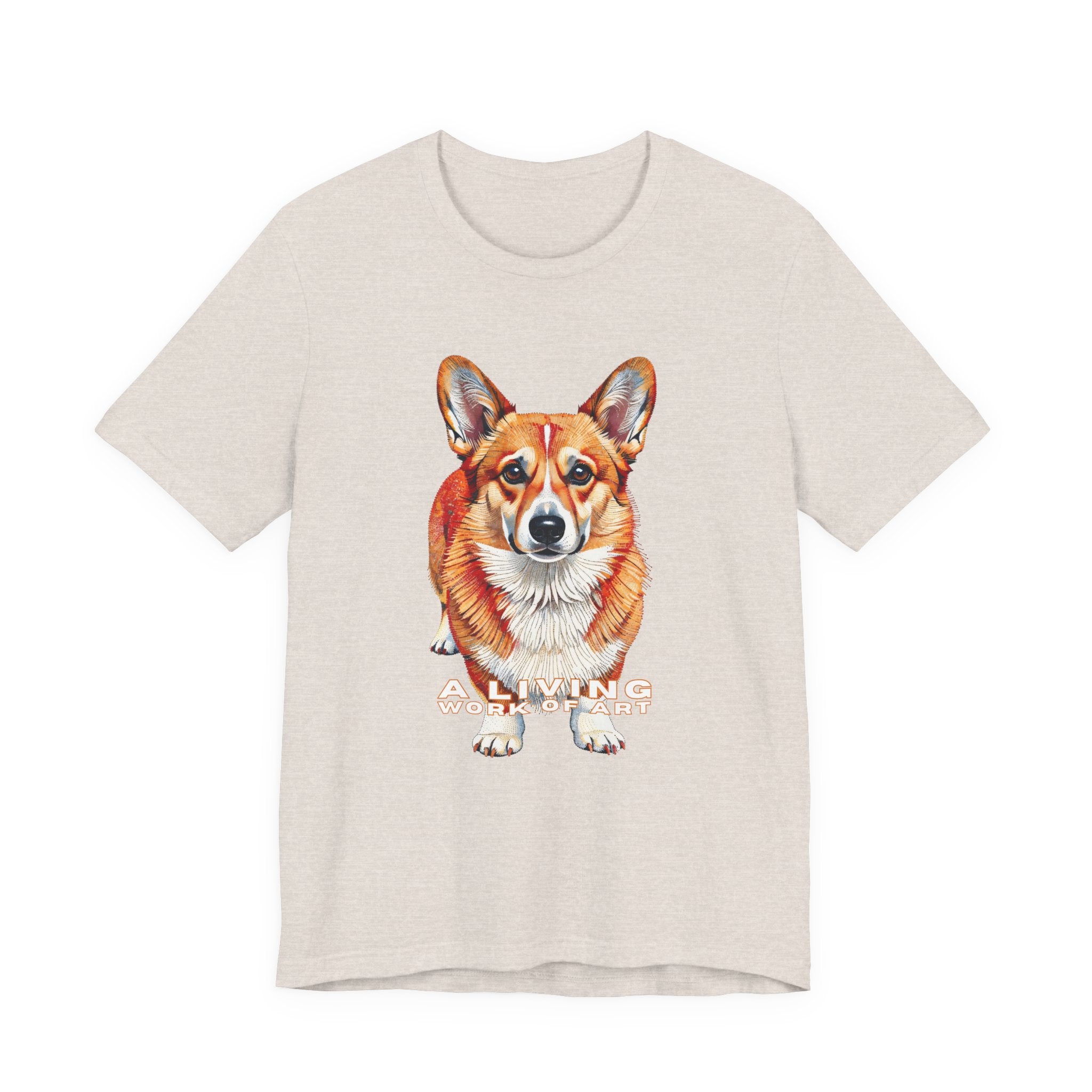 Corgi T Shirt | Living Work of Art Collection | Pointillism Style