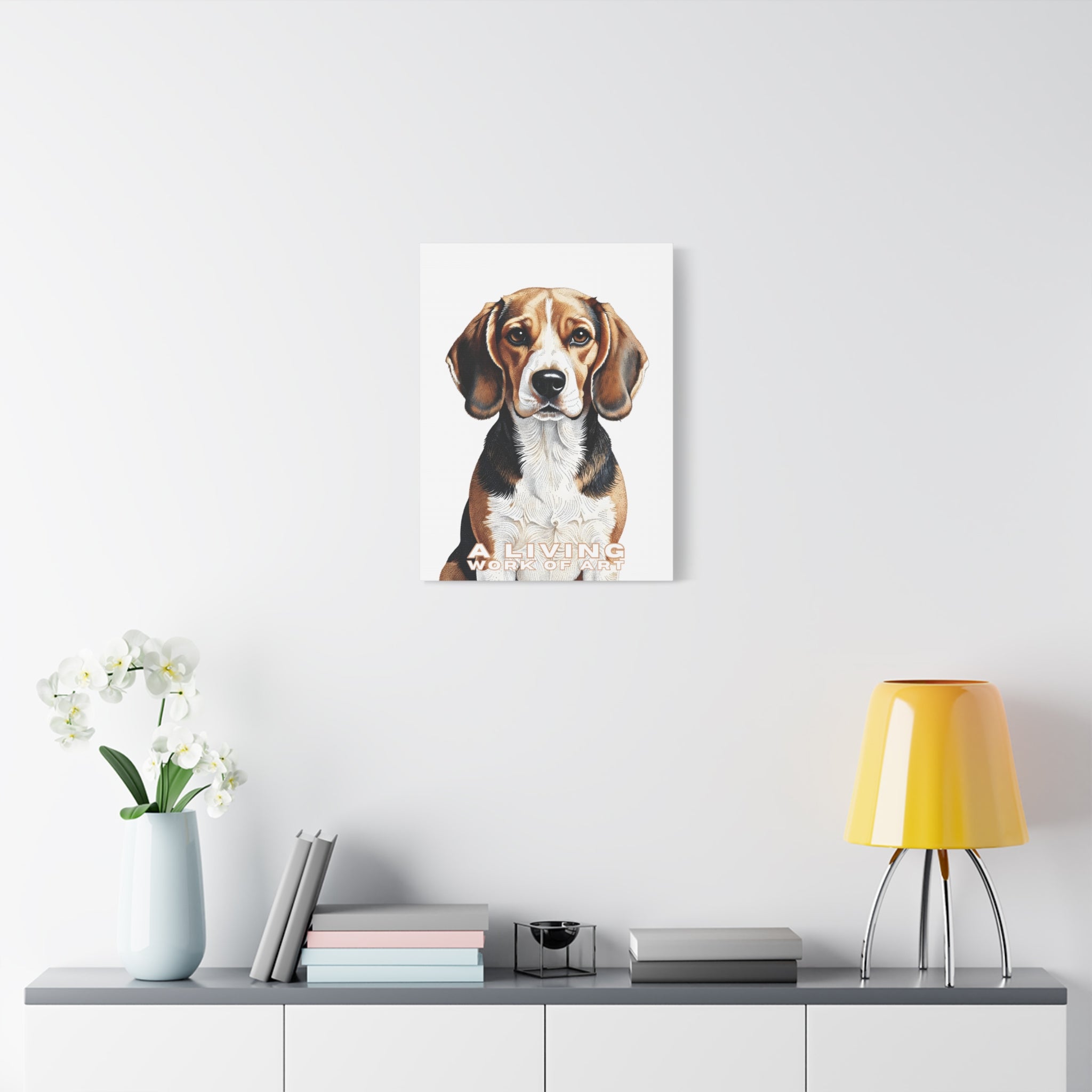 Beagle Canvas Wall Art | Living Work of Art Collection | Pointillism Style Print