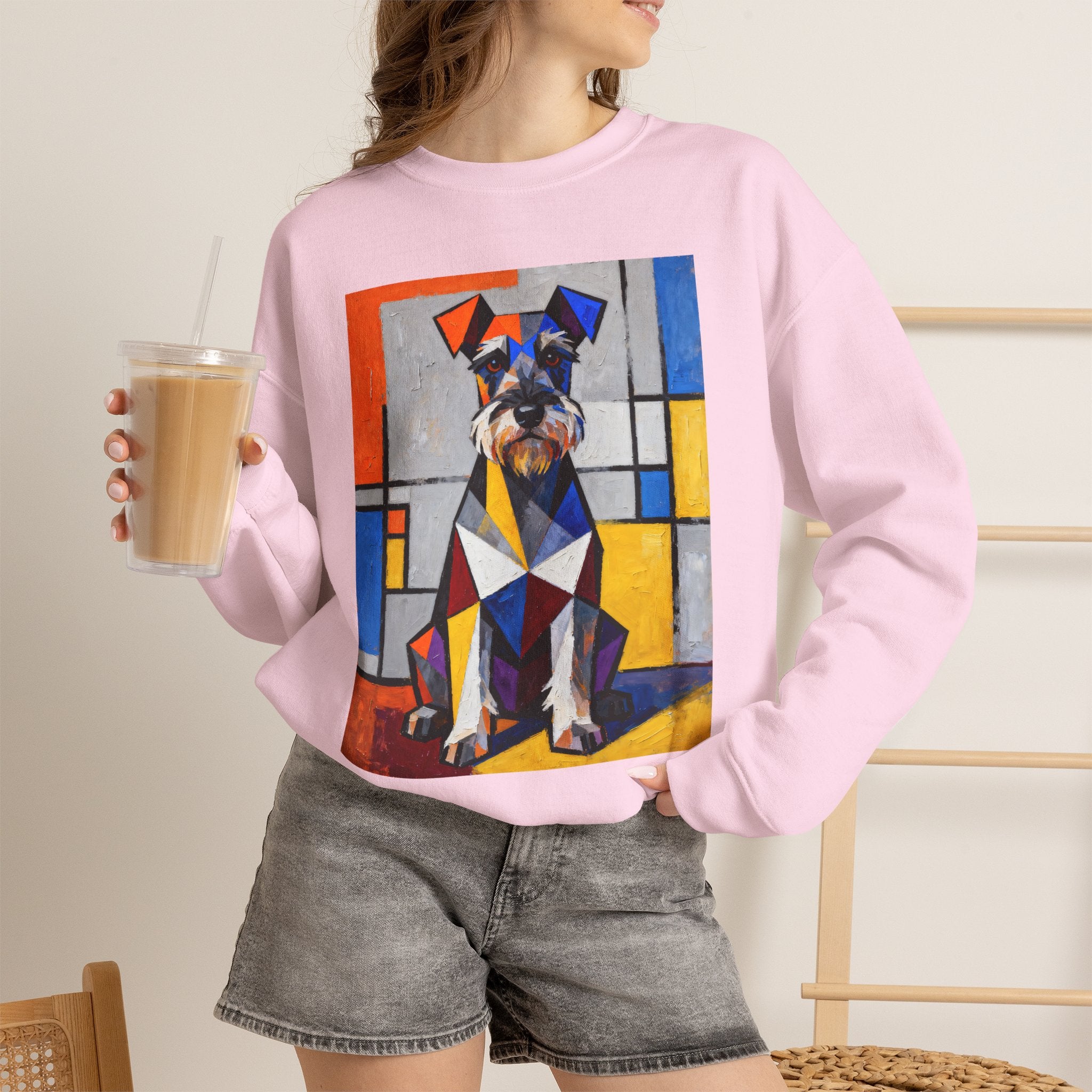 Schnauzer Sweatshirt | Living Work of Art Collection | Cubist Style