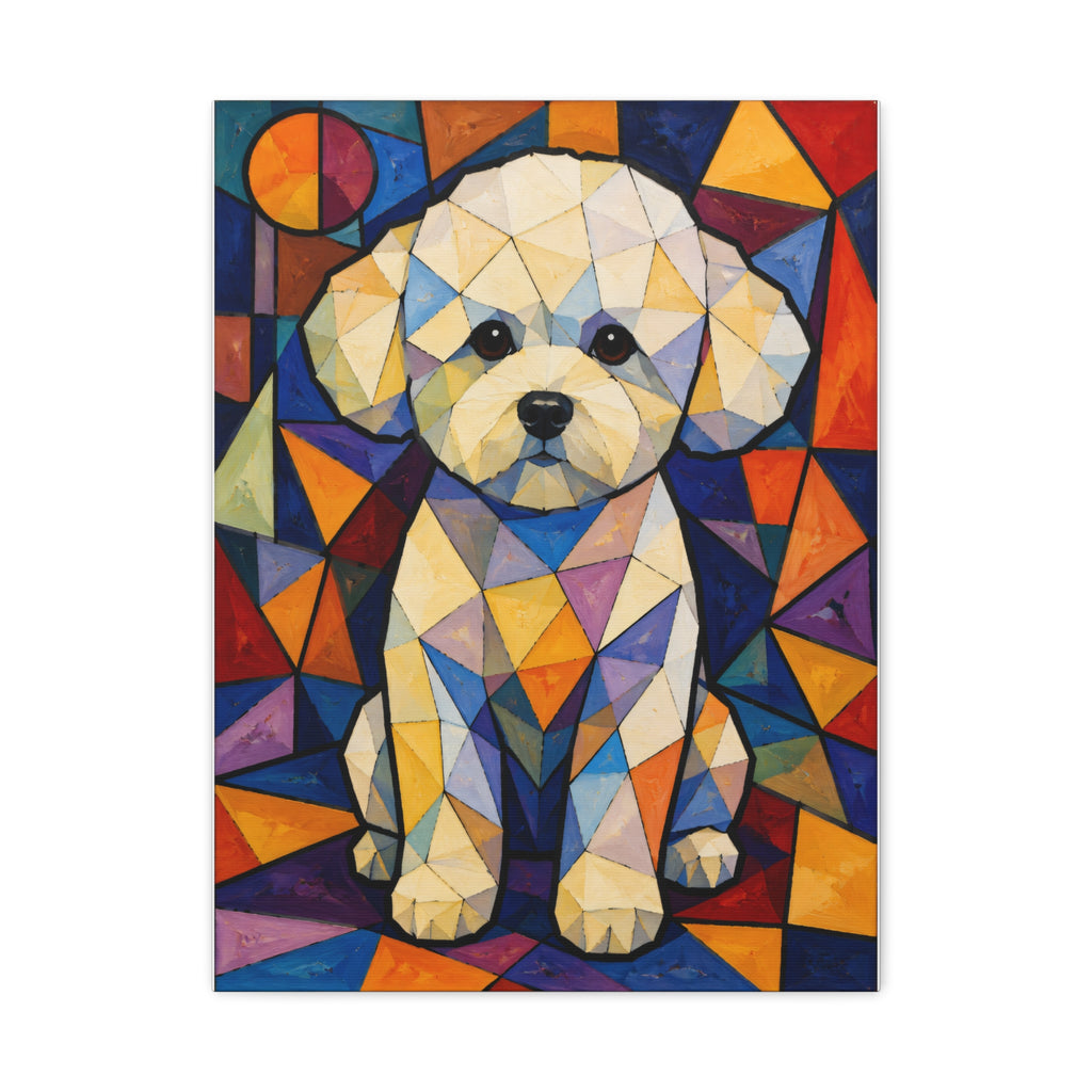 Bichon Frise Canvas Wall Art | Living Work of Art Collection | Cubist Style Print