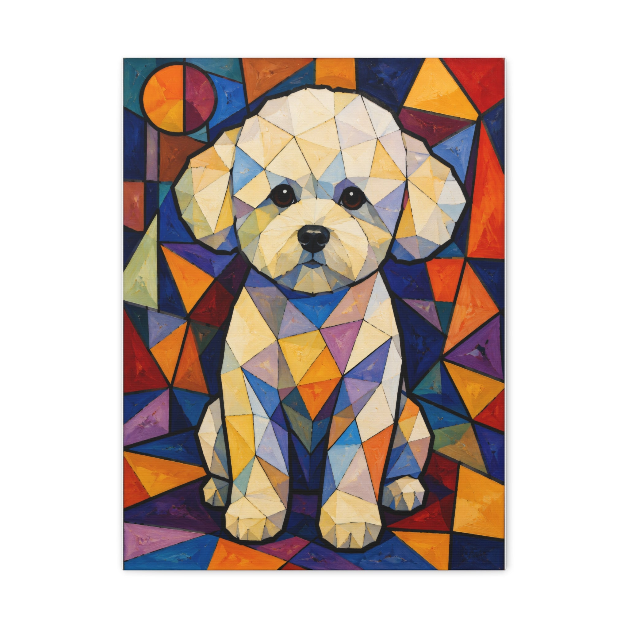 Bichon Frise Canvas Wall Art | Living Work of Art Collection | Cubist Style Print