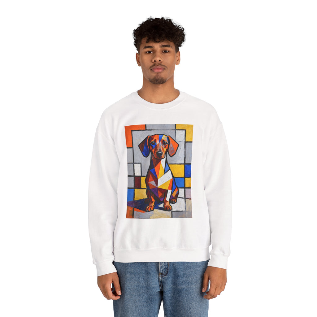 Dachshund Sweatshirt | Living Work of Art Collection | Cubist Style
