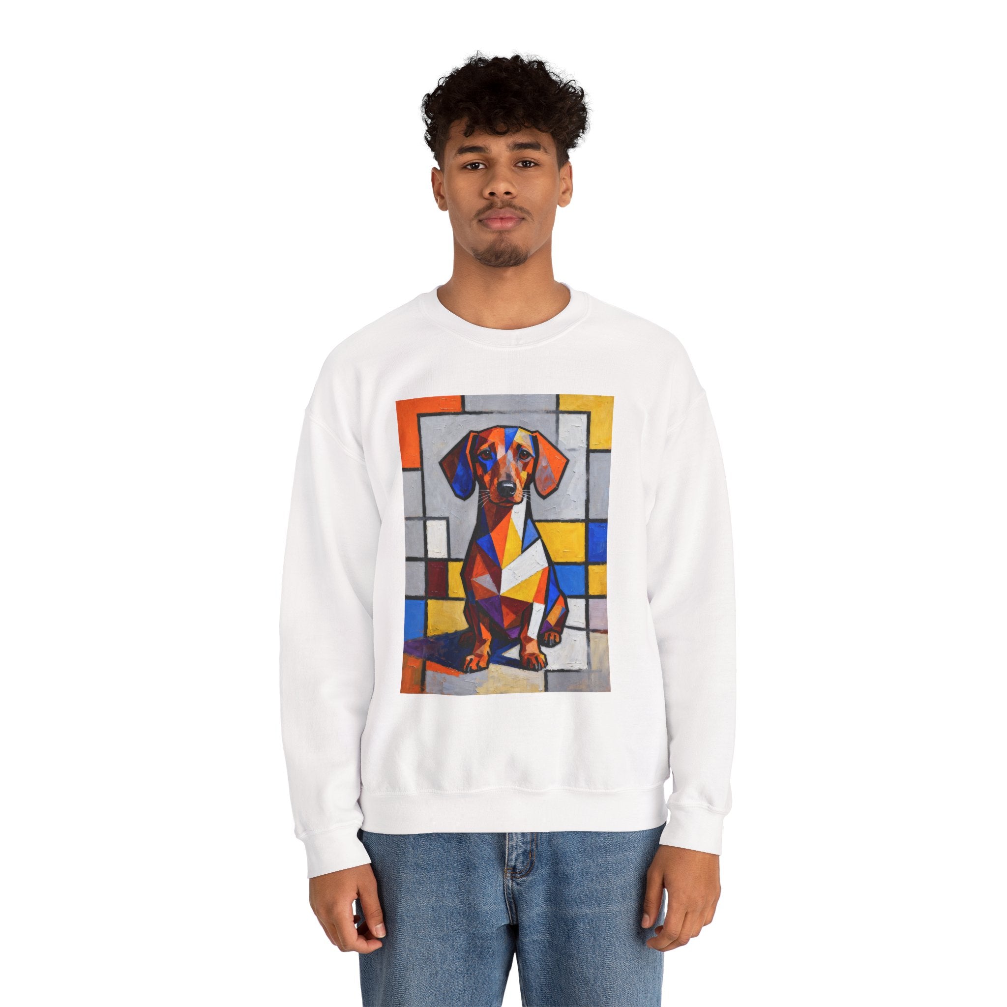 Dachshund Sweatshirt | Living Work of Art Collection | Cubist Style