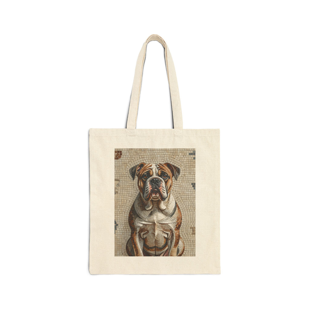 Bulldog Tote Bag | Living Work of Art Collection | Mosaic Style