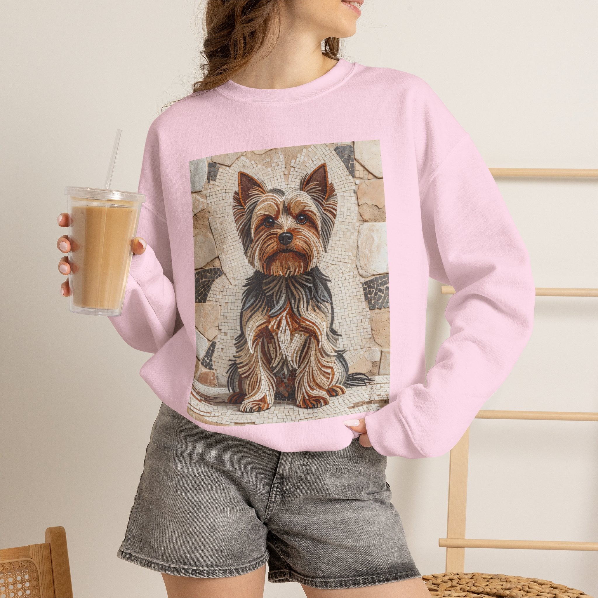 Yorkshire Terrier Sweatshirt | Living Work of Art Collection | Mosaic Style