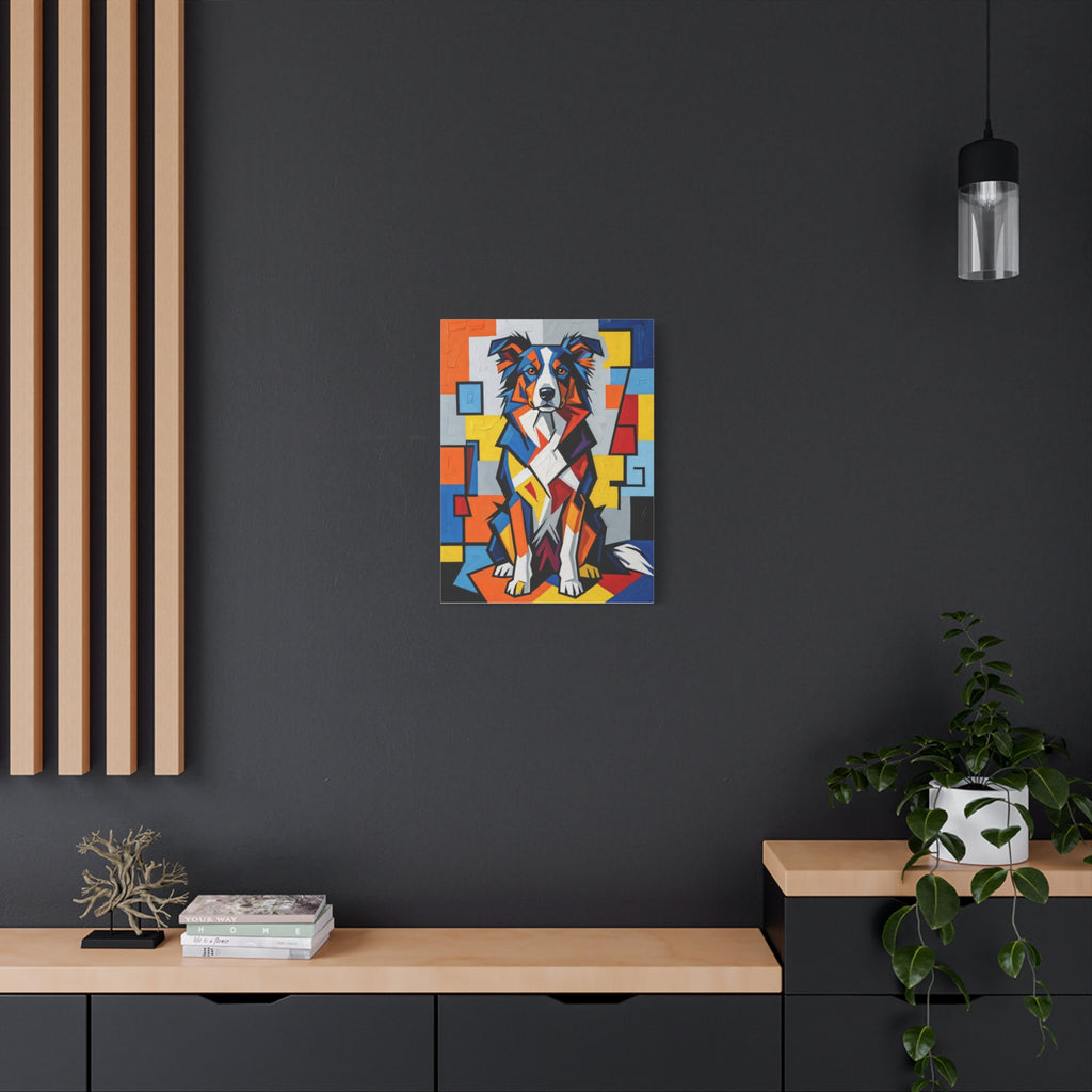 Border Collie Canvas Wall Art | Living Work of Art Collection | Cubist Style Print