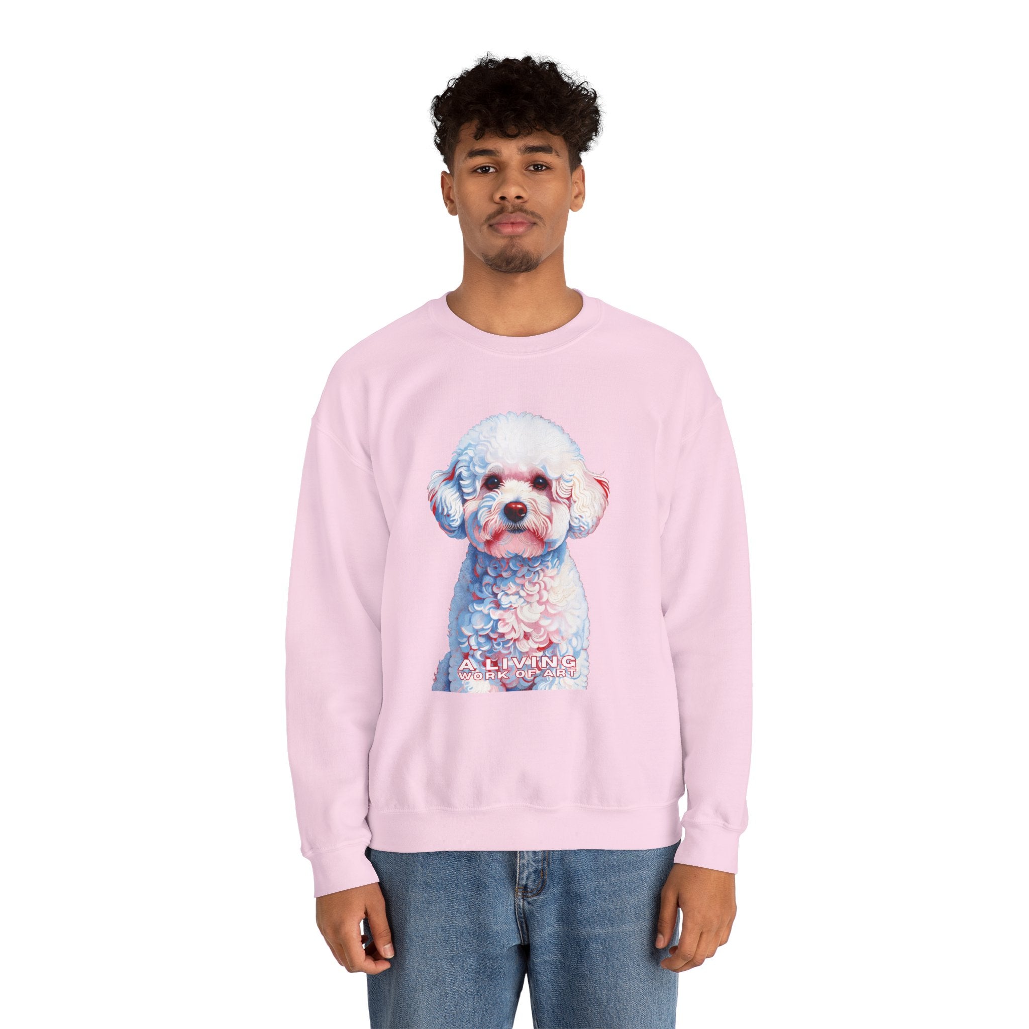 Bichon Frise Sweatshirt | Living Work of Art Collection | Pointillism Style