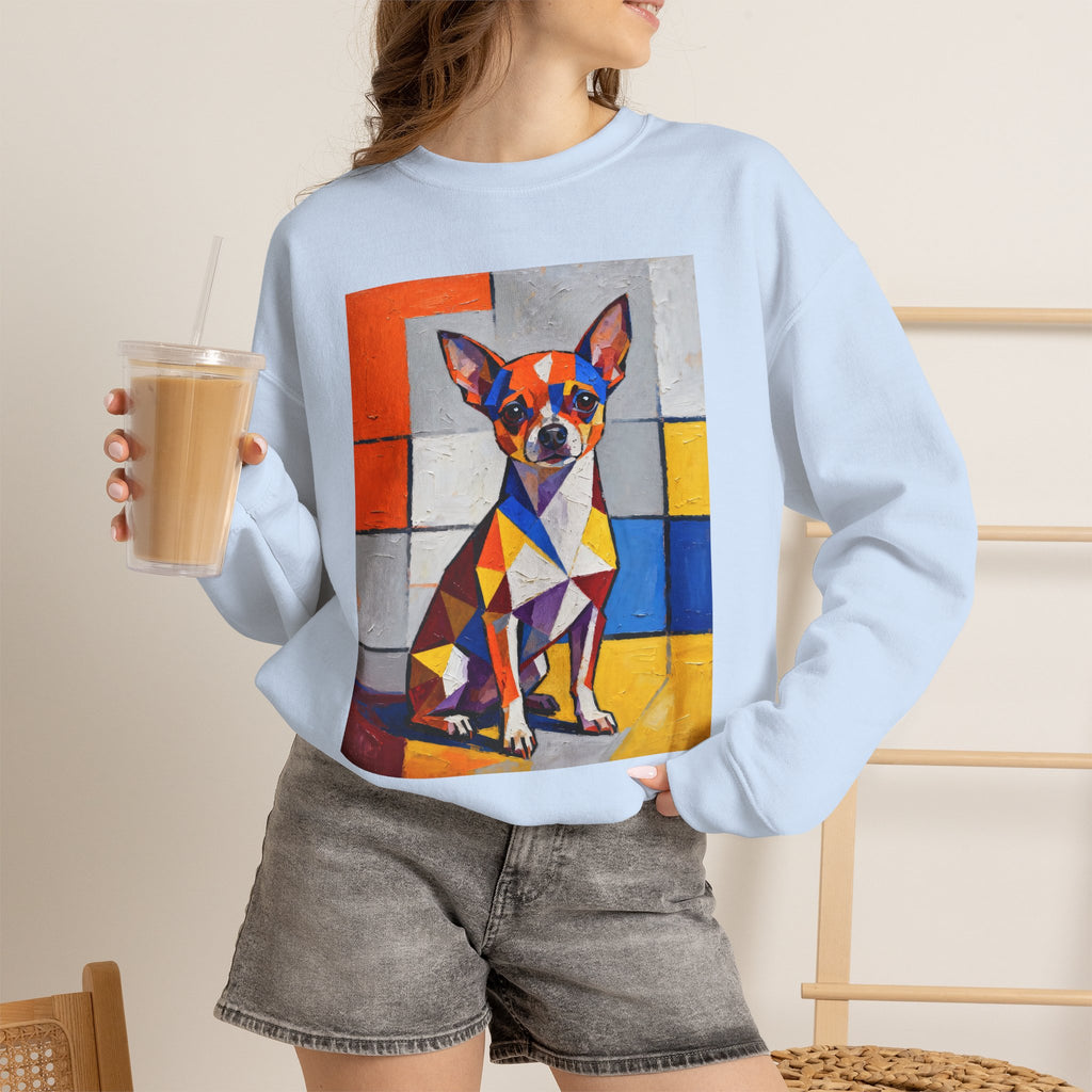 Chihuahua Sweatshirt | Living Work of Art Collection | Cubist Style