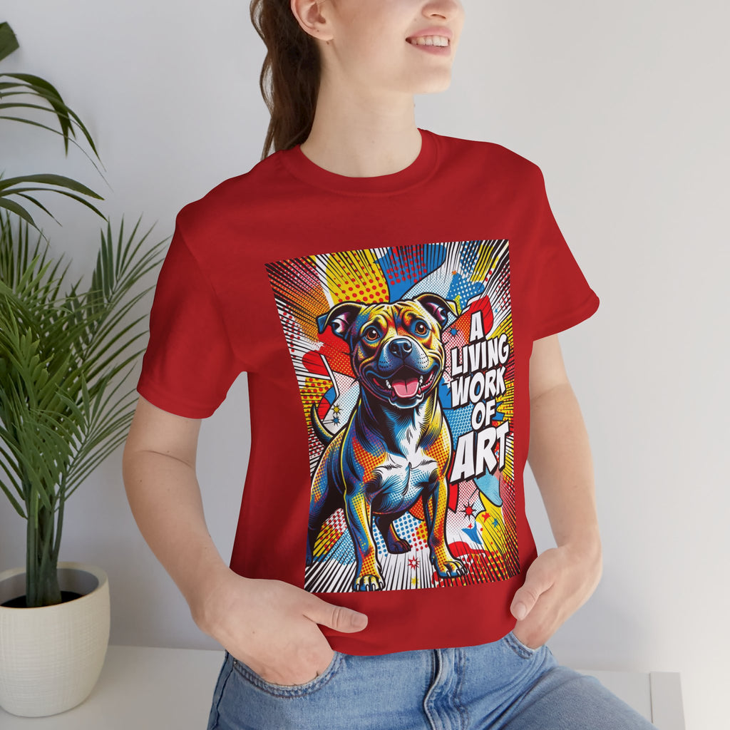 Staffordshire Bull Terrier T Shirt | Living Work of Art Collection | Pop Art