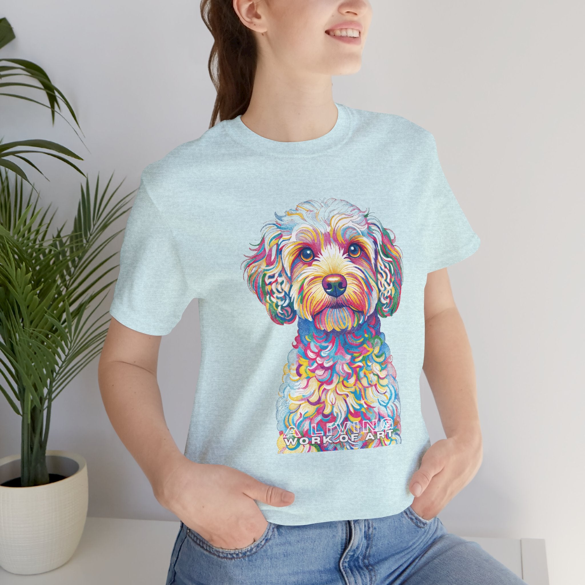Cavapoo T Shirt | Living Work of Art Collection | Pointillism Style
