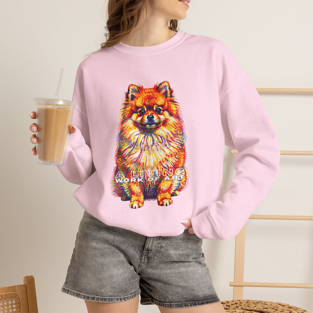 Pomeranian Sweatshirt | Living Work of Art Collection | Pointillism Style