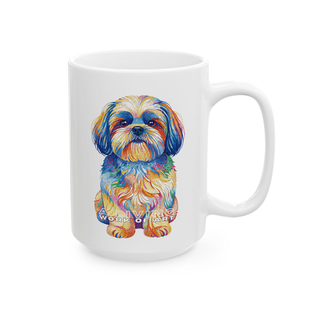 Shih Tzu Coffee Mug | Living Work of Art Collection | Pointillism Style