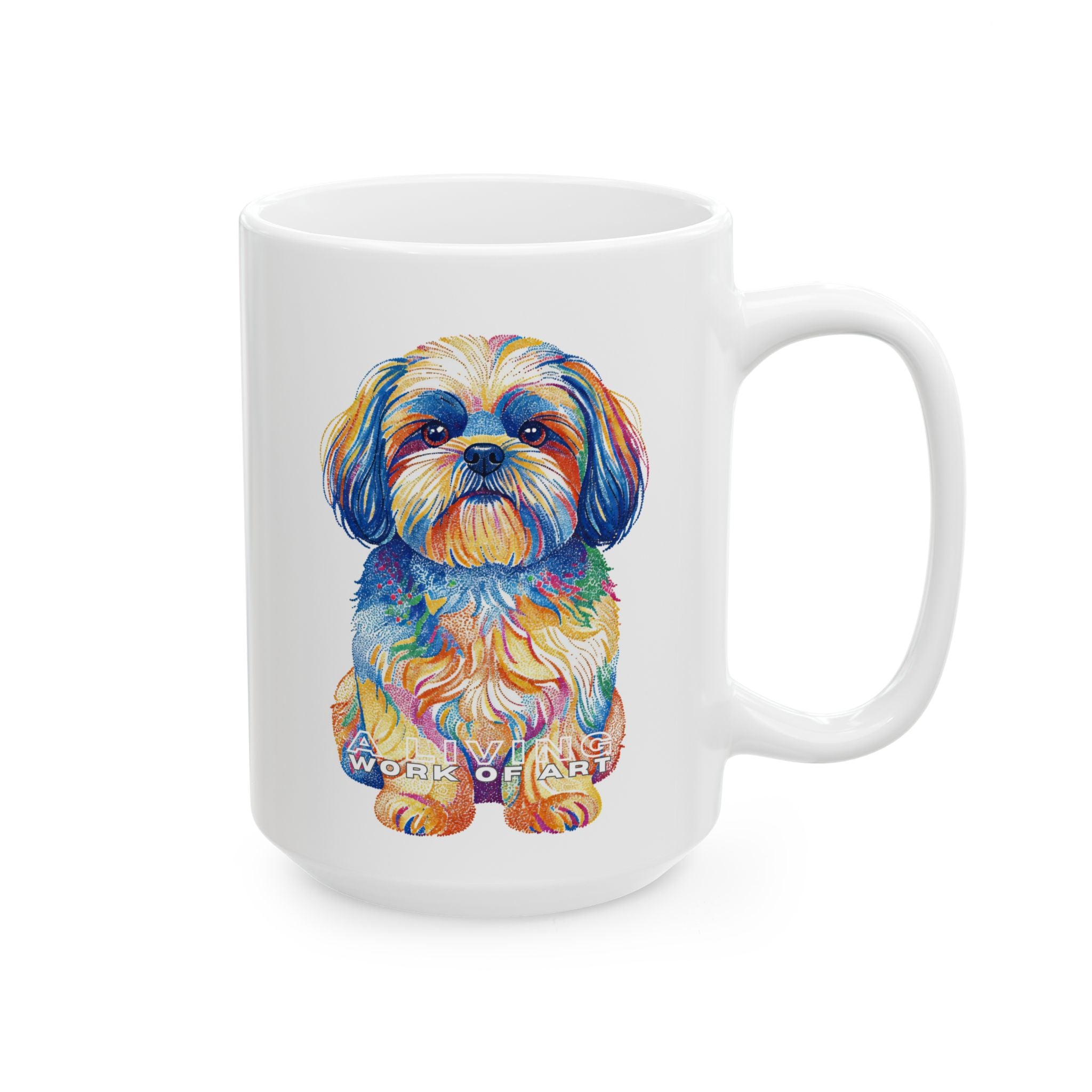Shih Tzu Coffee Mug | Living Work of Art Collection | Pointillism Style