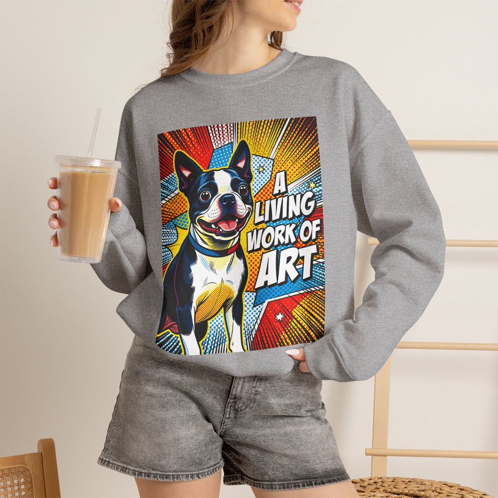 Boston Terrier Sweatshirt | Living Work of Art Collection | Pop Art