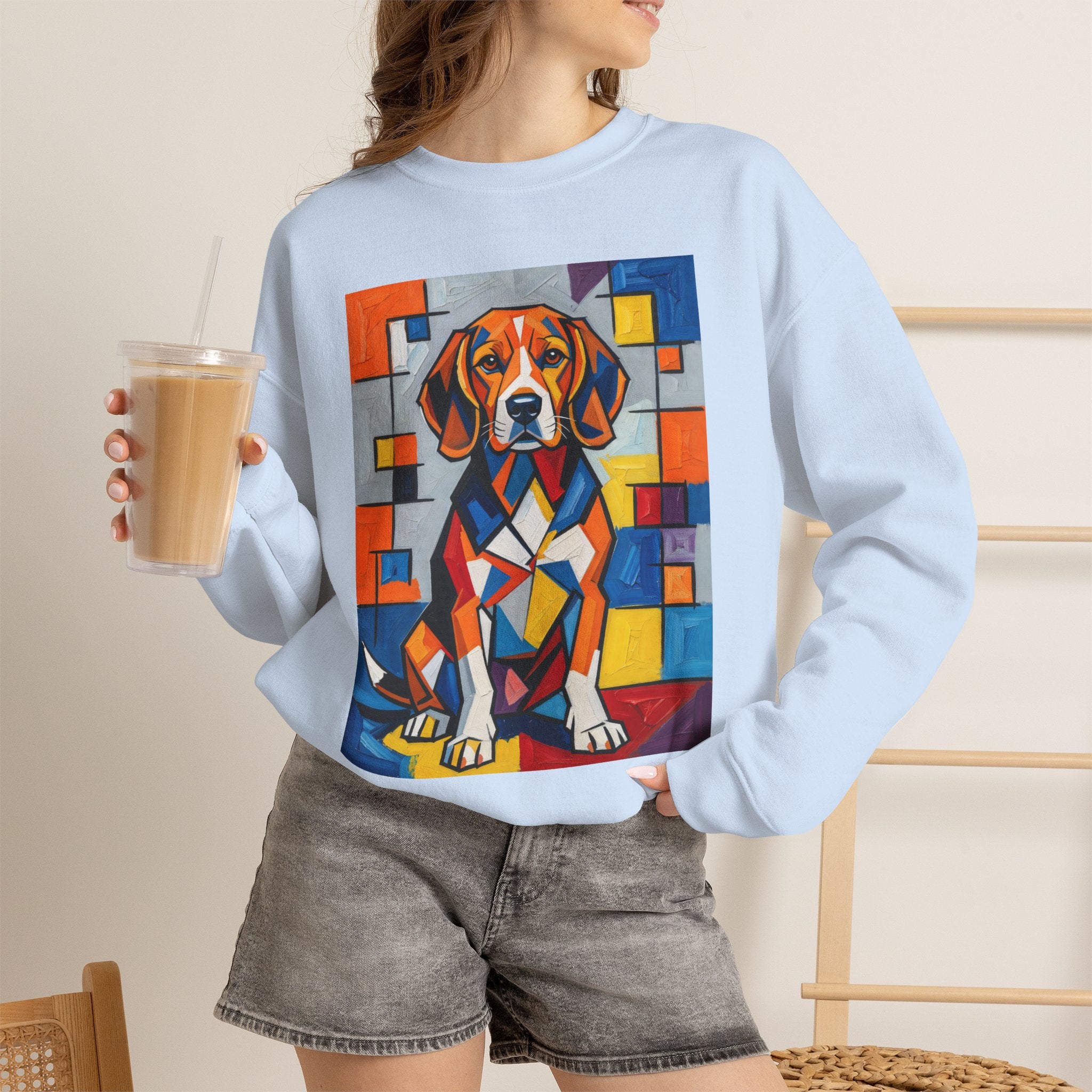 Beagle Sweatshirt | Living Work of Art Collection | Cubist Style