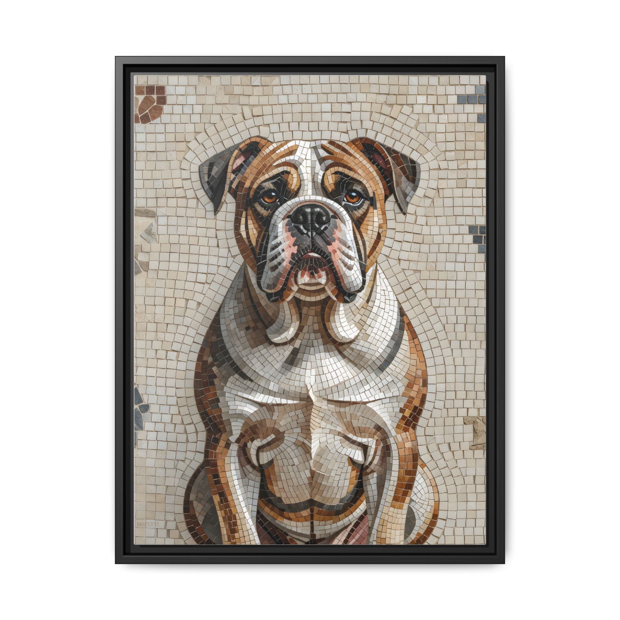 Bulldog Canvas Wall Art | Living Work of Art Collection | Mosaic Style Print