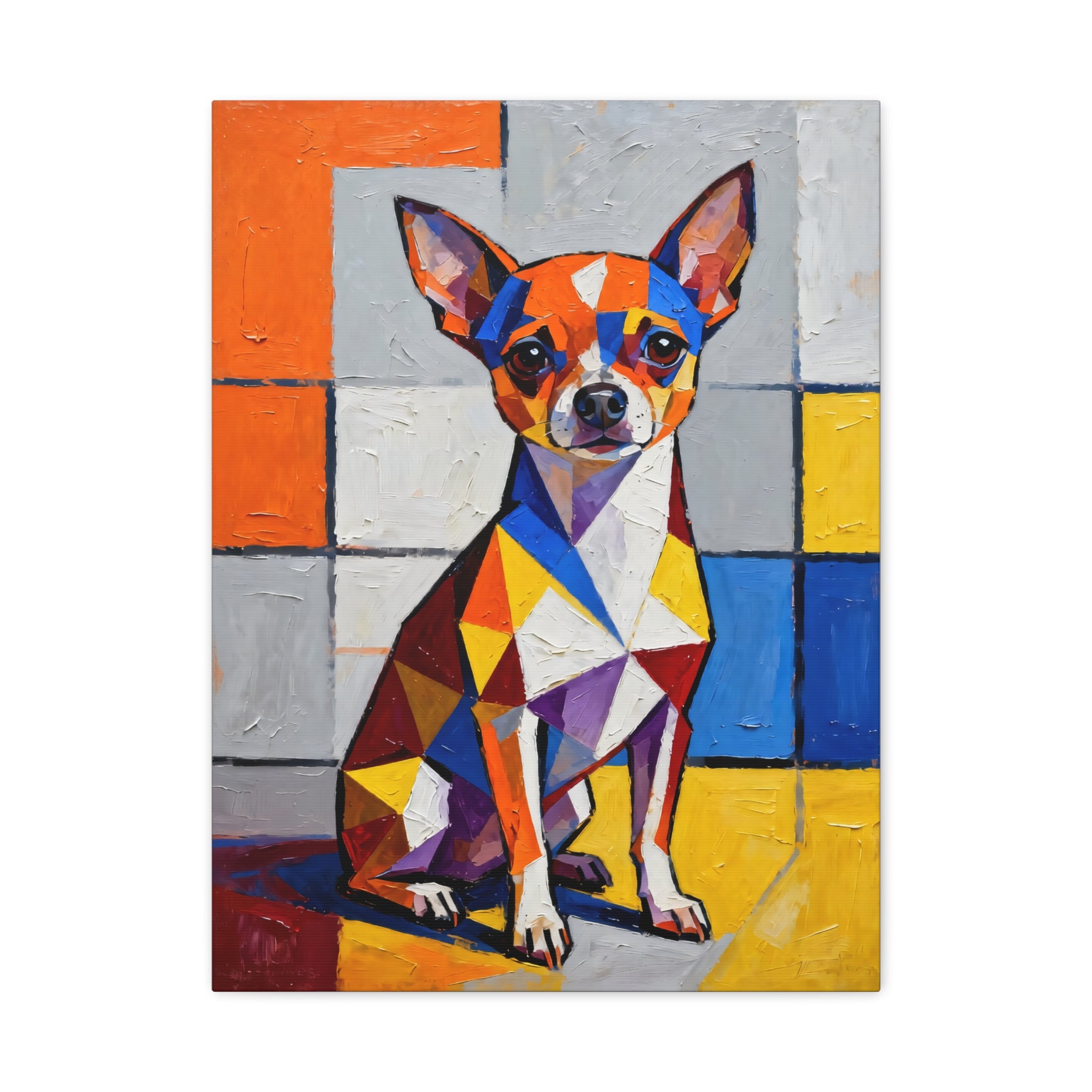 Chihuahua Canvas Wall Art | Living Work of Art Collection | Cubist Style Print