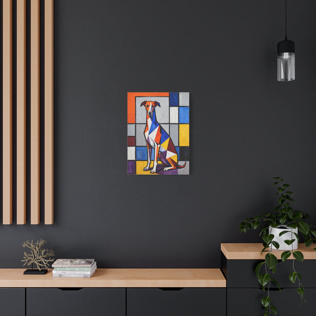 Whippet Canvas Wall Art | Living Work of Art Collection | Cubist Style Print