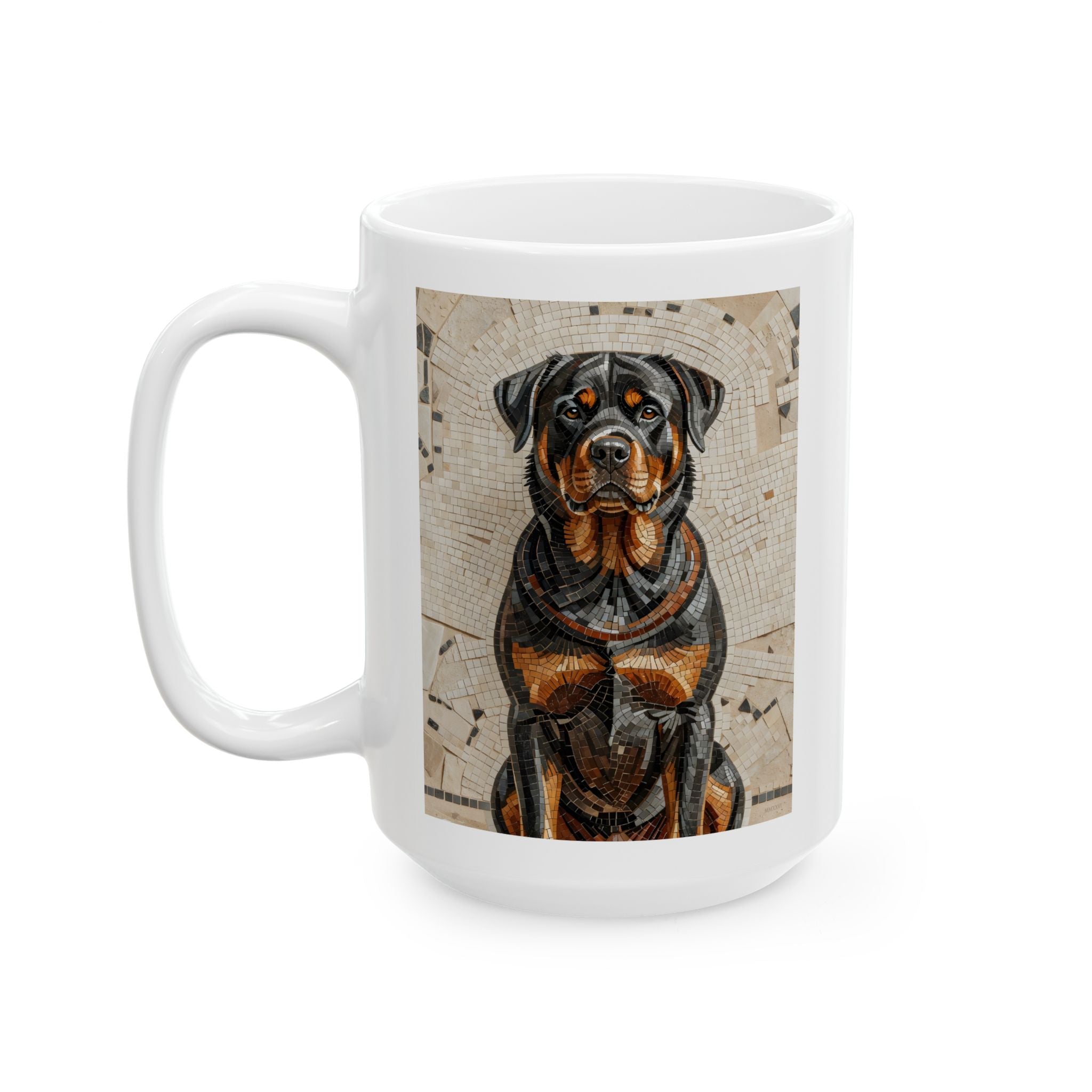Rottweiler Coffee Mug | Living Work of Art Collection | Mosaic Style