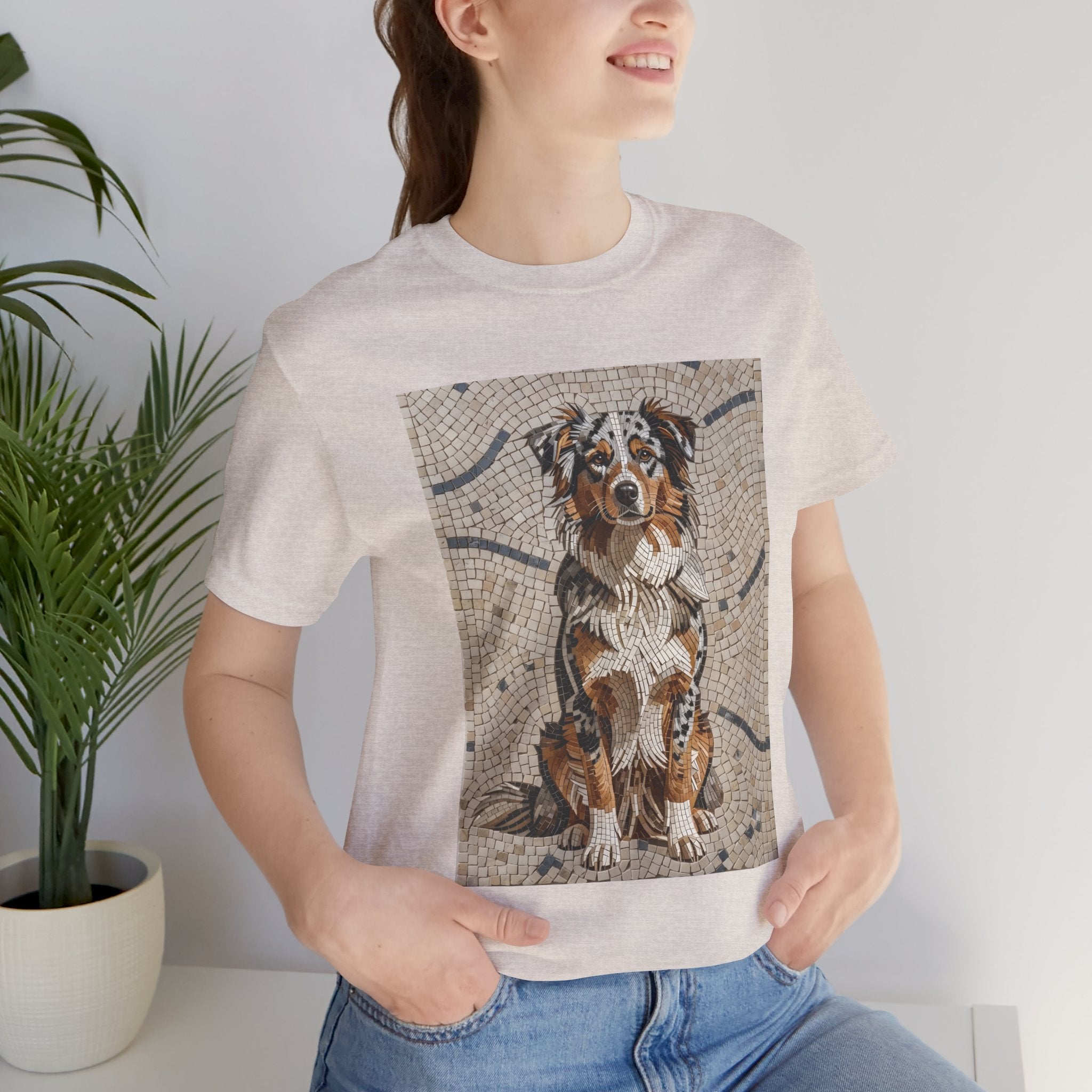 Australian Shepherd T Shirt | Living Work of Art Collection | Mosaic Style