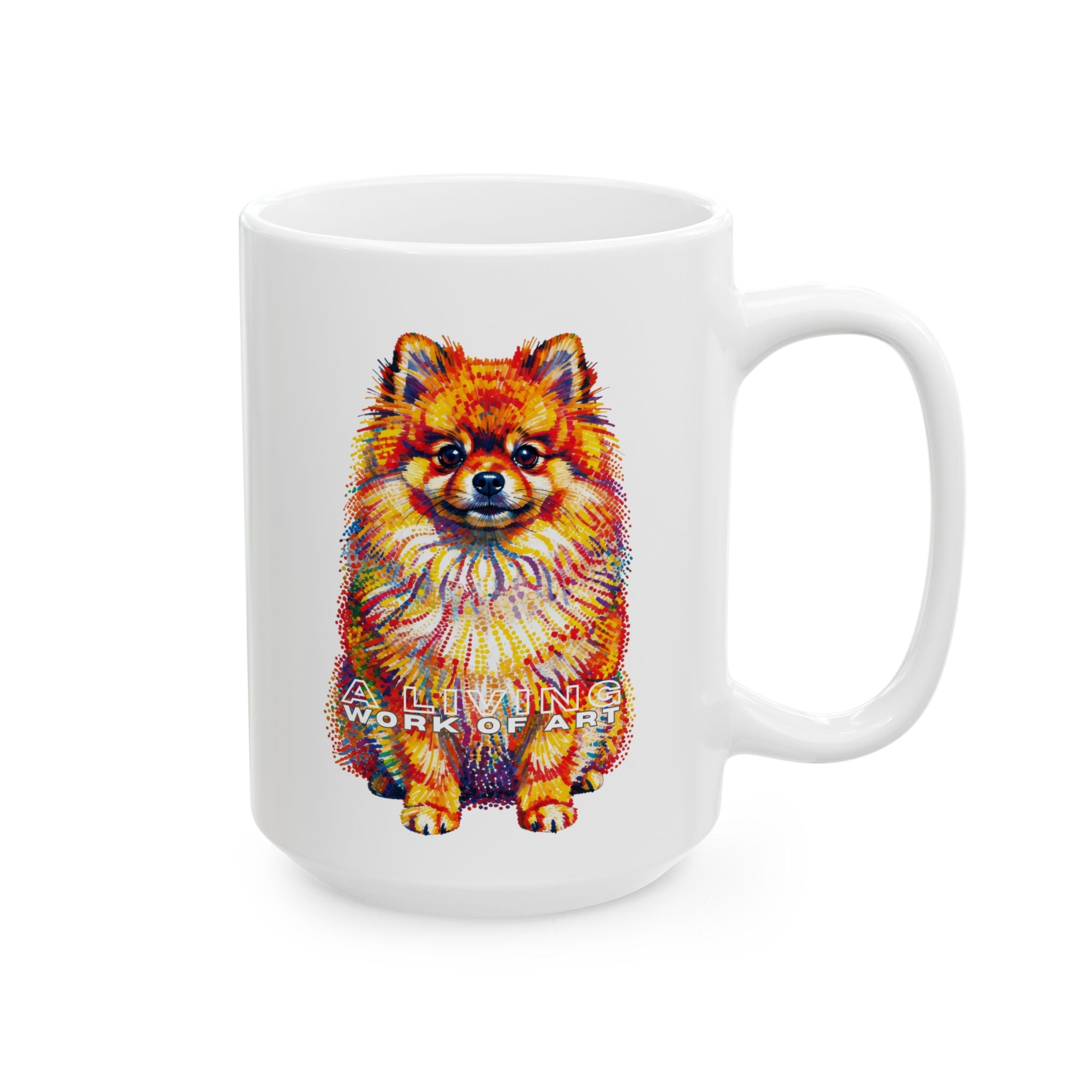 Pomeranian Coffee Mug | Living Work of Art Collection | Pointillism Style