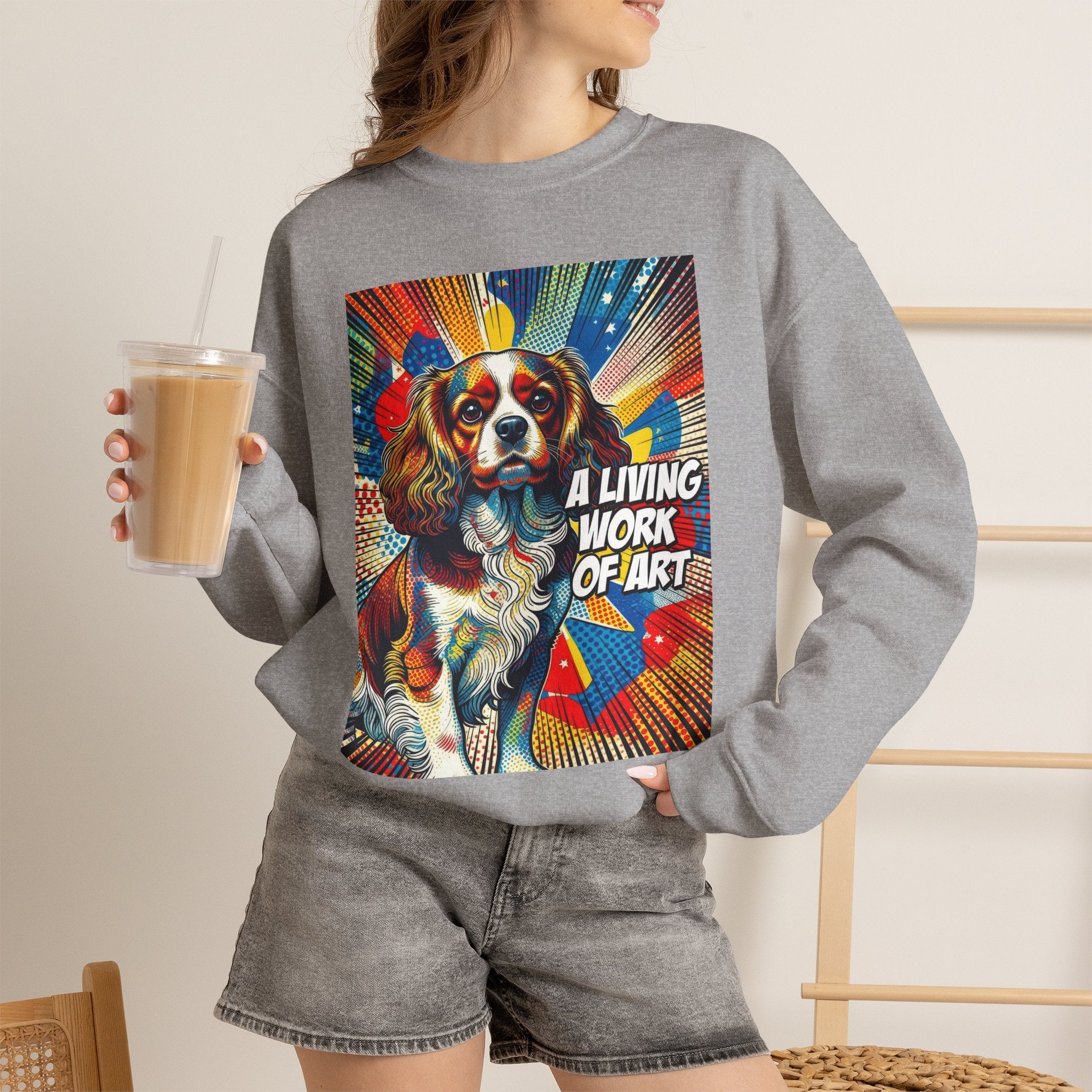 Cavalier King Charles Spaniel Sweatshirt | Living Work of Art Collection | Pop Art
