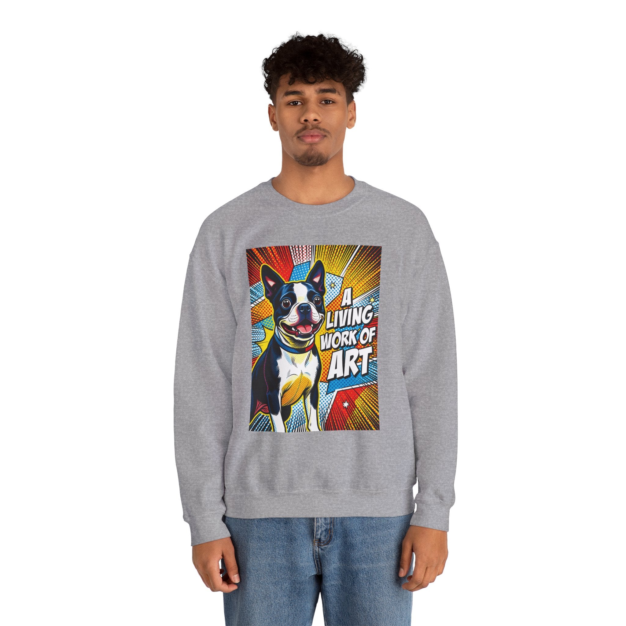 Boston Terrier Sweatshirt | Living Work of Art Collection | Pop Art