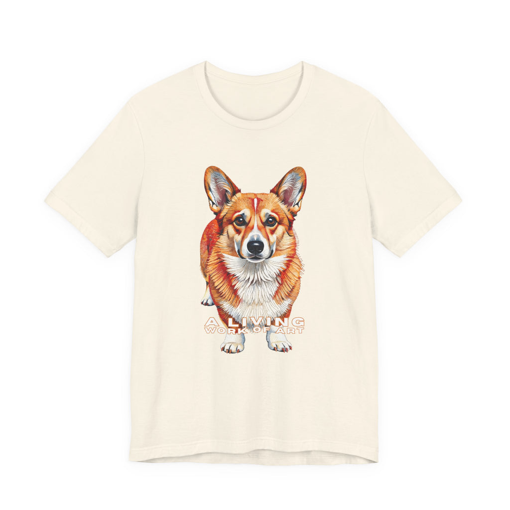 Corgi T Shirt | Living Work of Art Collection | Pointillism Style