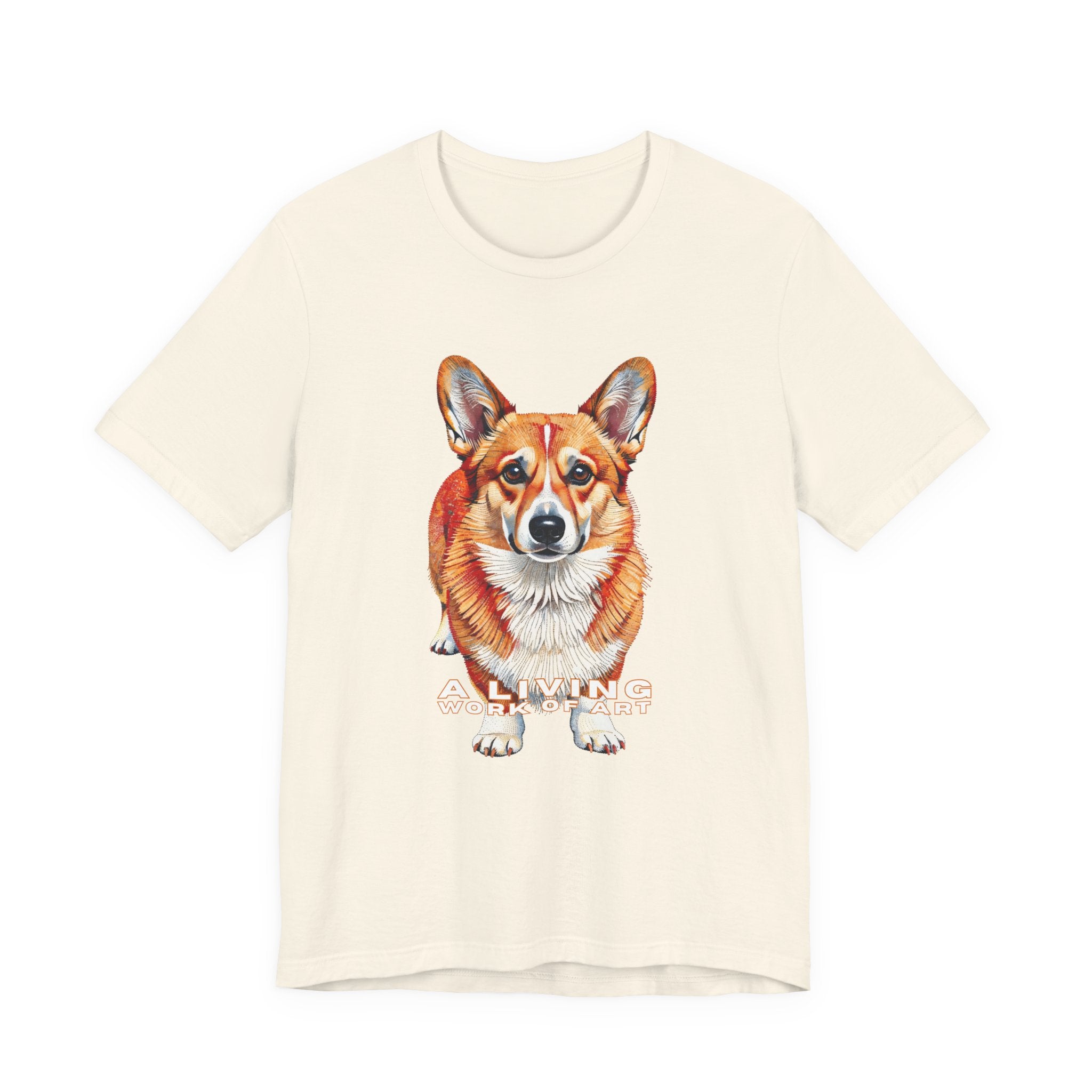 Corgi T Shirt | Living Work of Art Collection | Pointillism Style