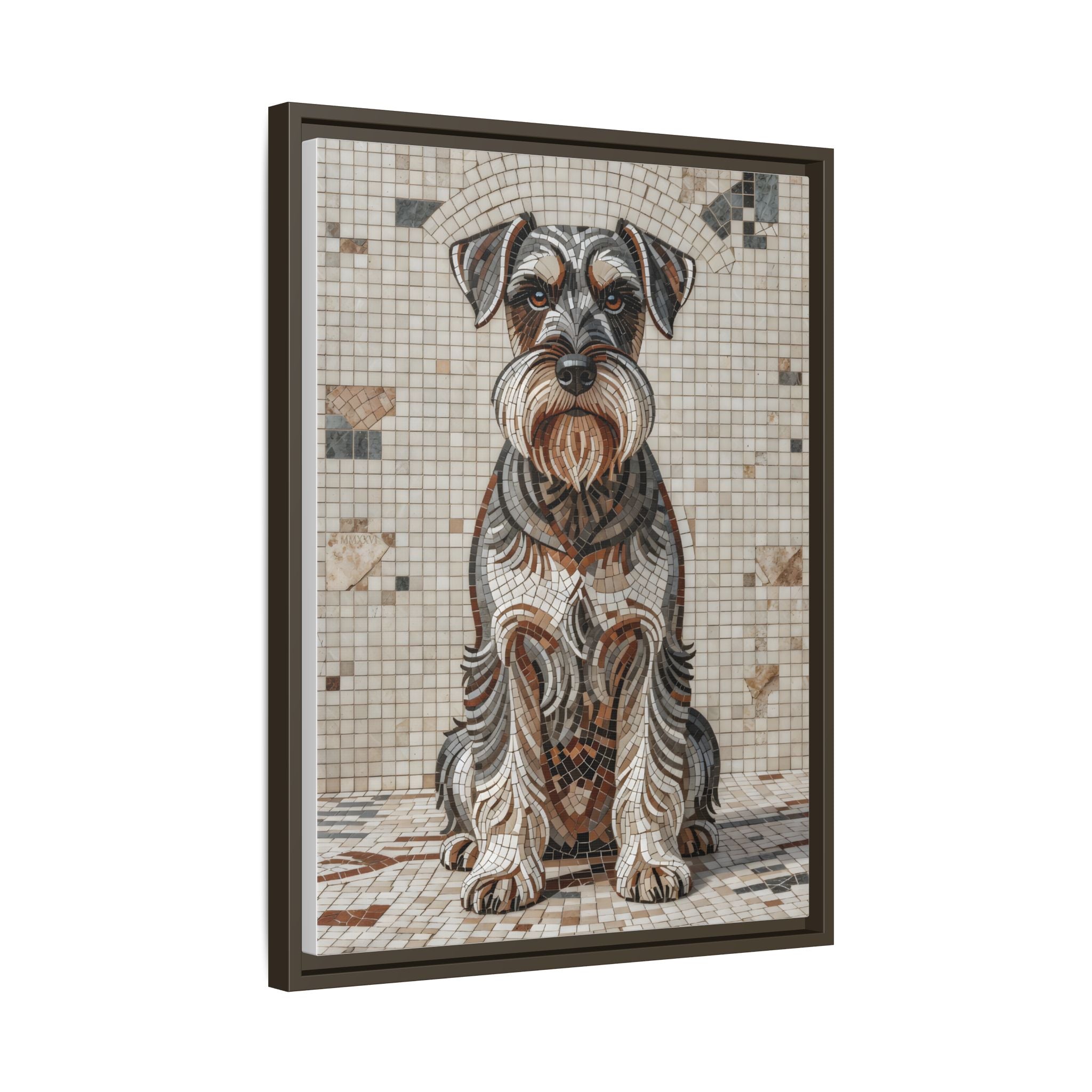 Schnauzer Canvas Wall Art | Living Work of Art Collection | Mosaic Style Print