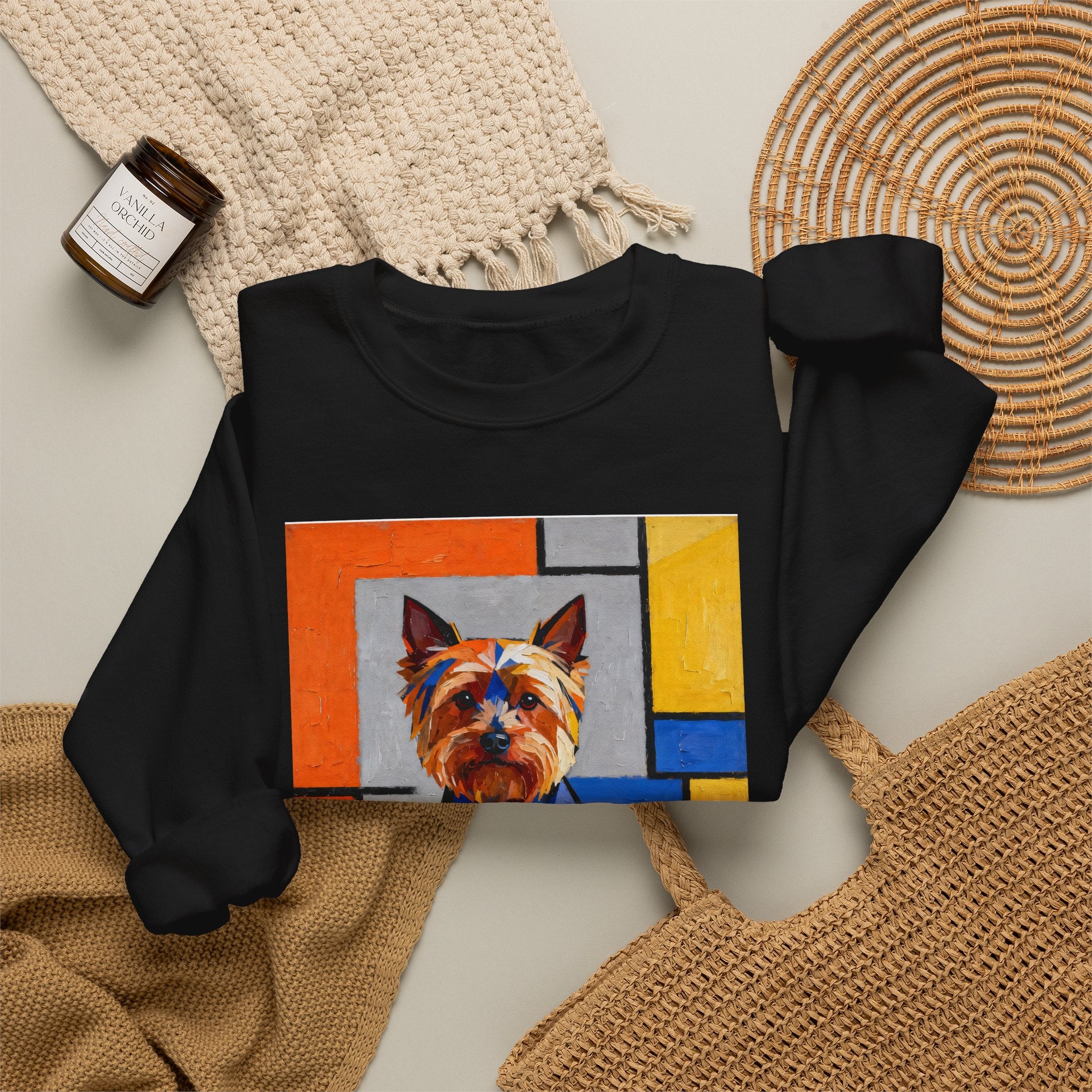 Yorkshire Terrier Sweatshirt | Living Work of Art Collection | Cubist Style