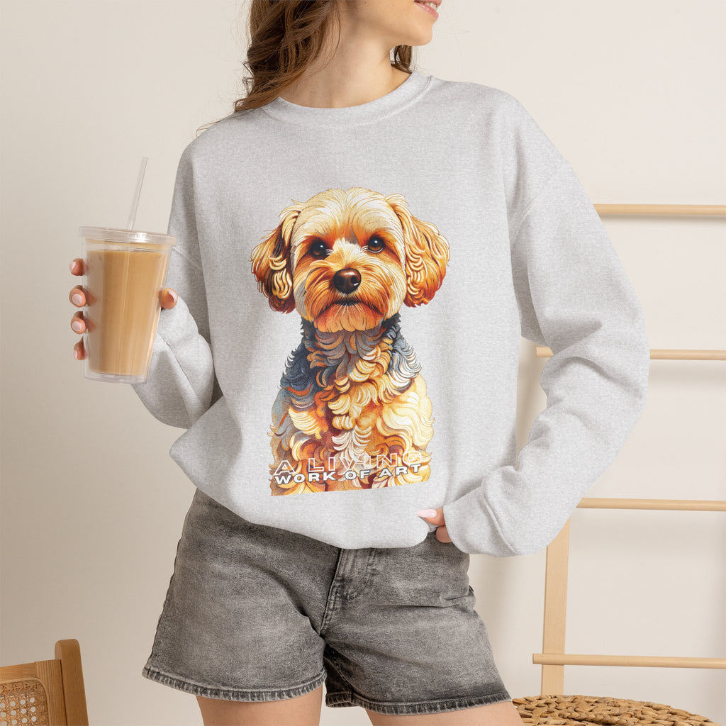 Yorkipoo Sweatshirt | Living Work of Art Collection | Pointillism Style
