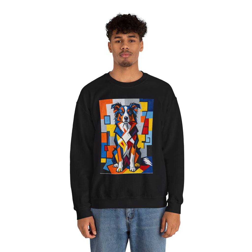 Border Collie Sweatshirt | Living Work of Art Collection | Cubist Style