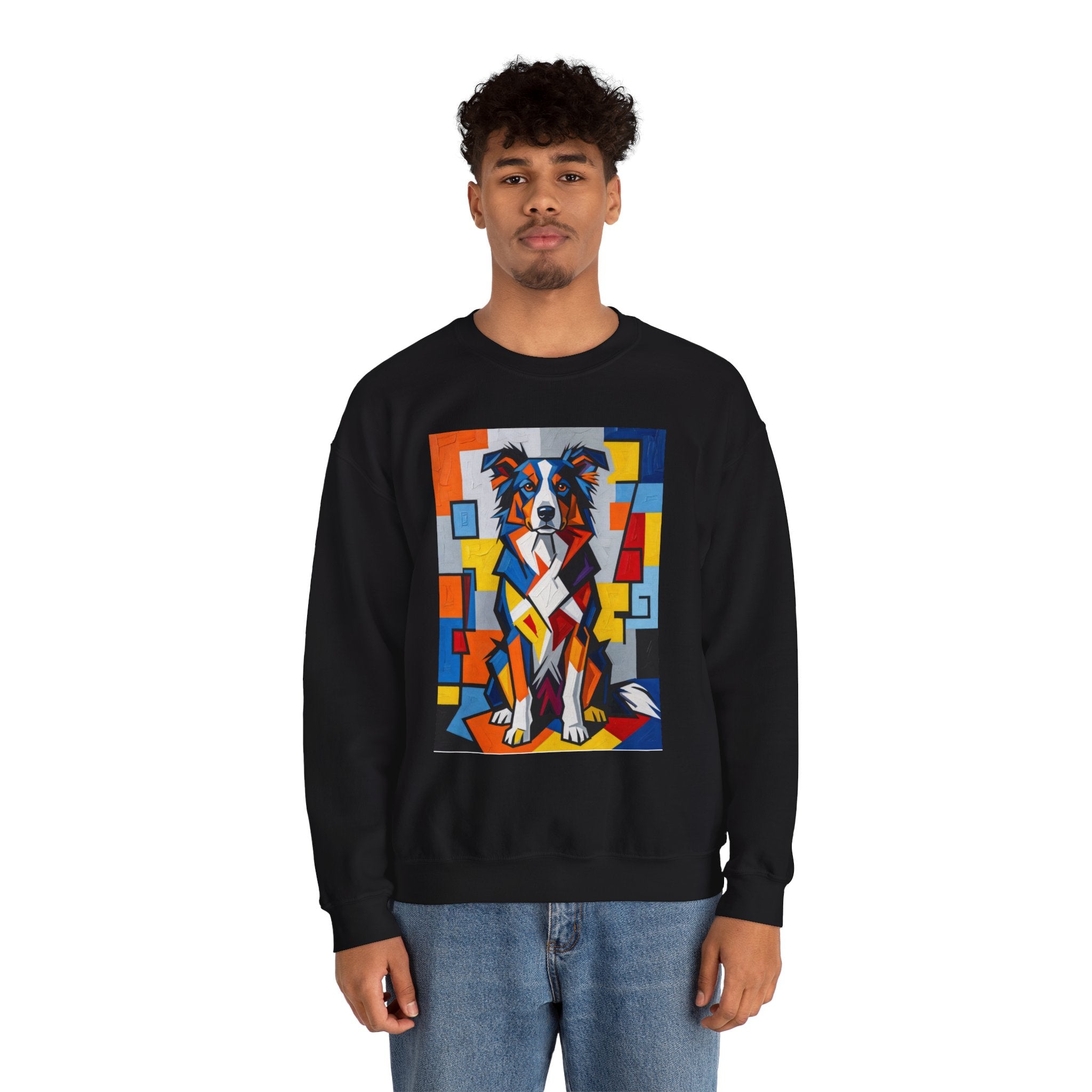 Border Collie Sweatshirt | Living Work of Art Collection | Cubist Style
