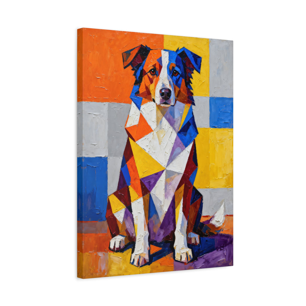 Australian Shepherd Canvas Wall Art | Living Work of Art Collection | Cubist Style Print