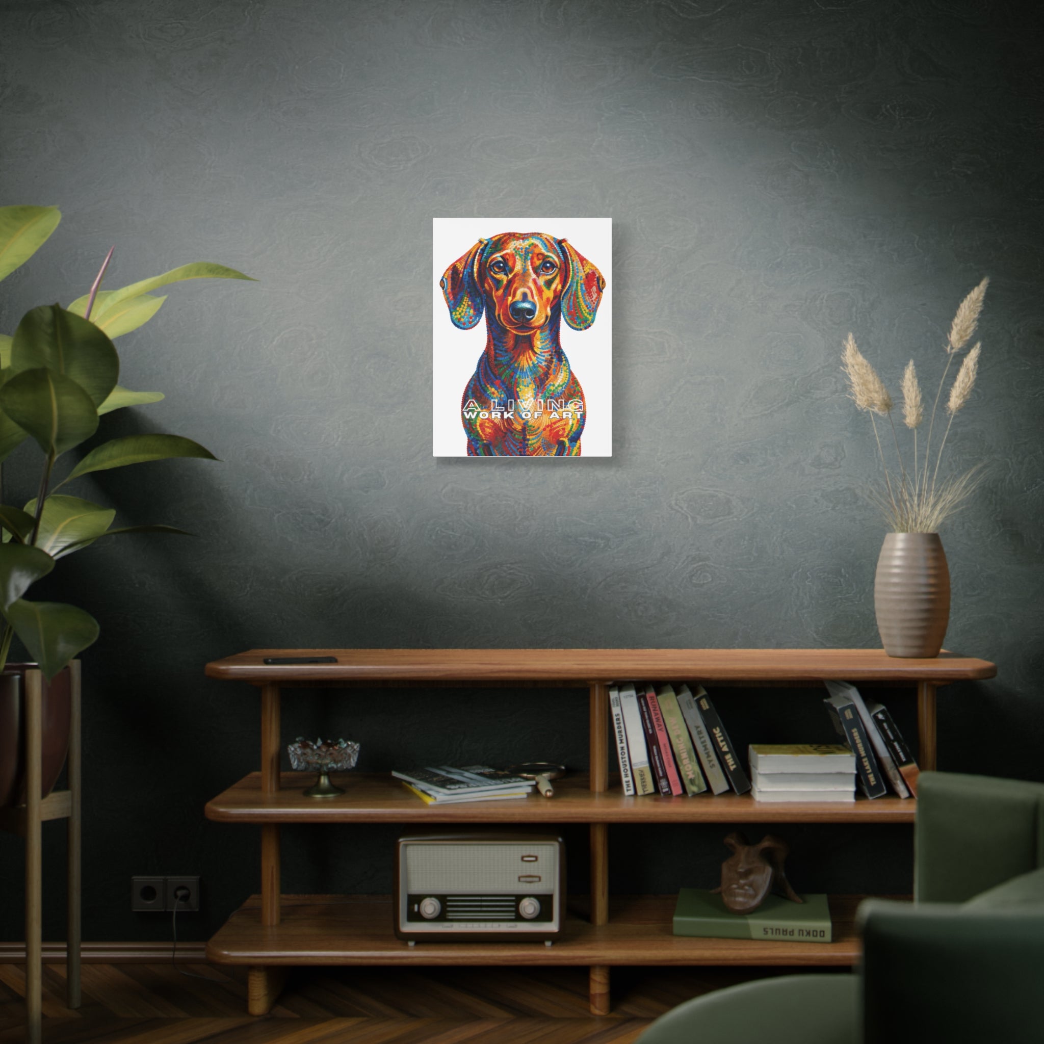 Dachshund Canvas Wall Art | Living Work of Art Collection | Pointillism Style Print