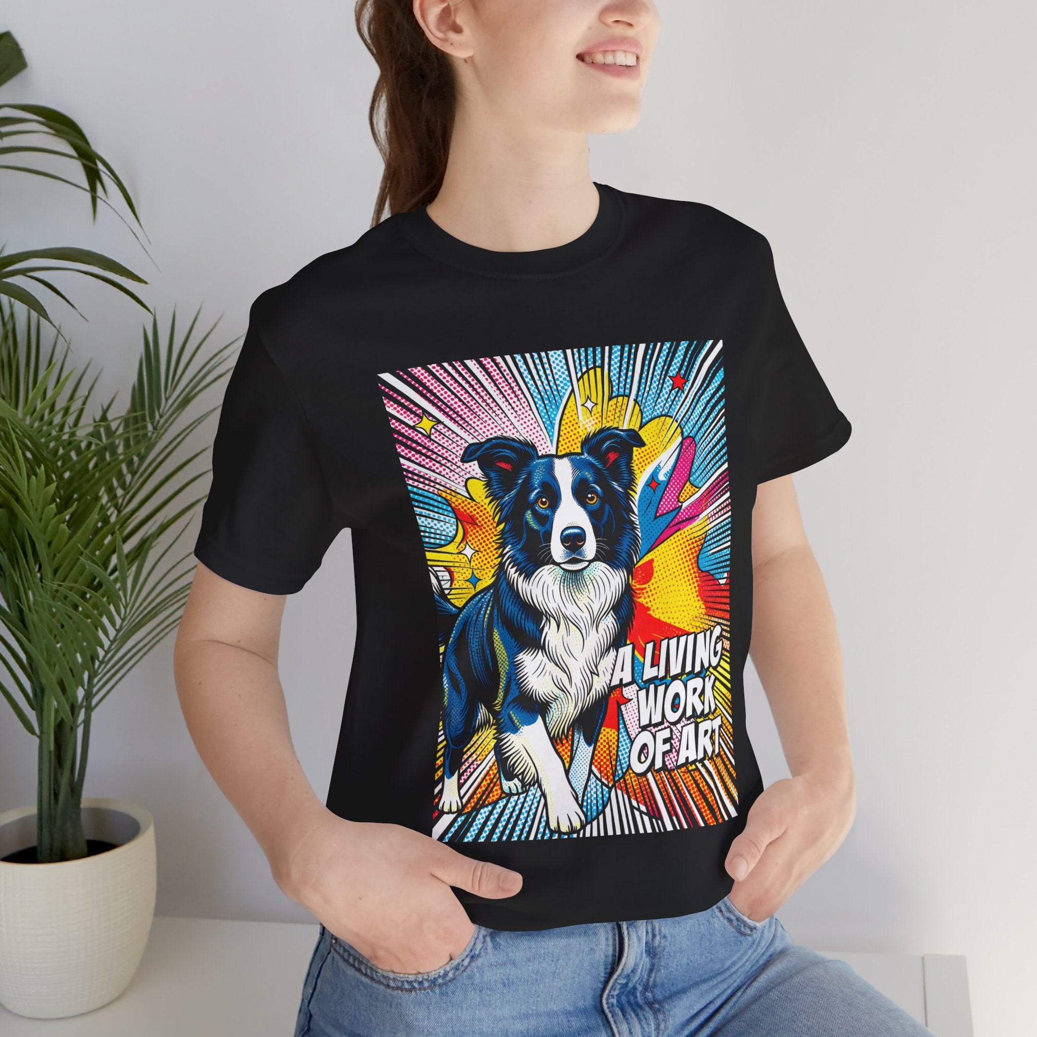Border Collie T Shirt | Living Work of Art Collection | Pop Art
