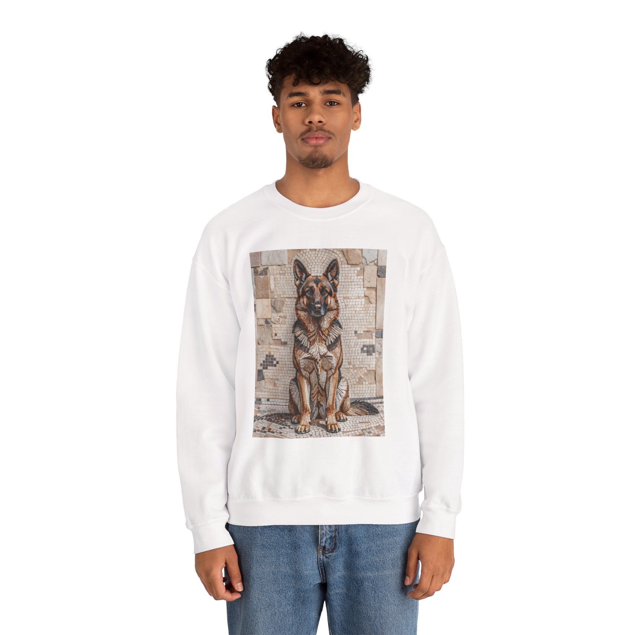 German Shepherd Sweatshirt | Living Work of Art Collection | Mosaic Style