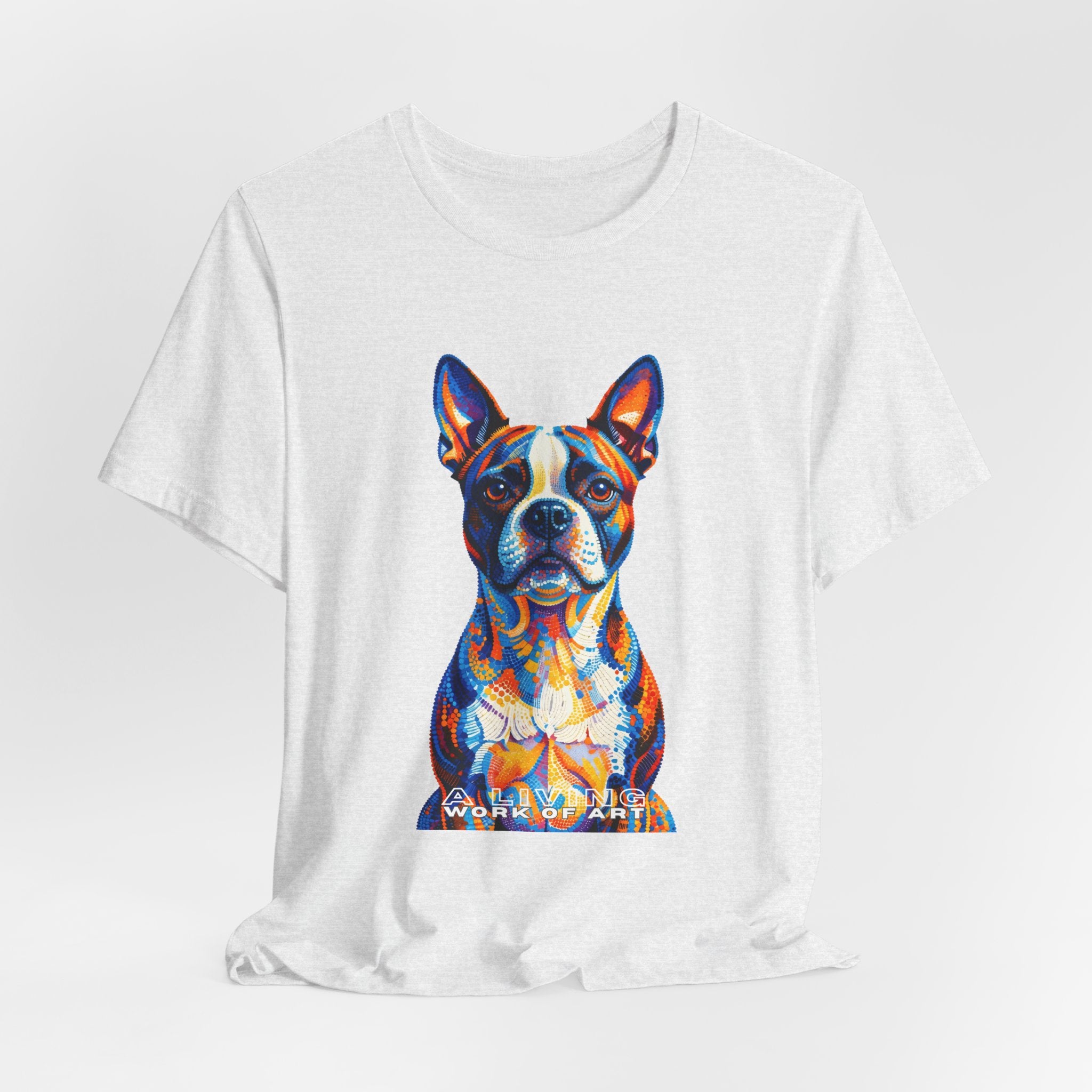 Boston Terrier T Shirt | Living Work of Art Collection | Pointillism Style