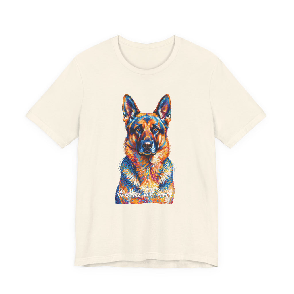 German Shepherd T Shirt | Living Work of Art Collection | Pointillism Style